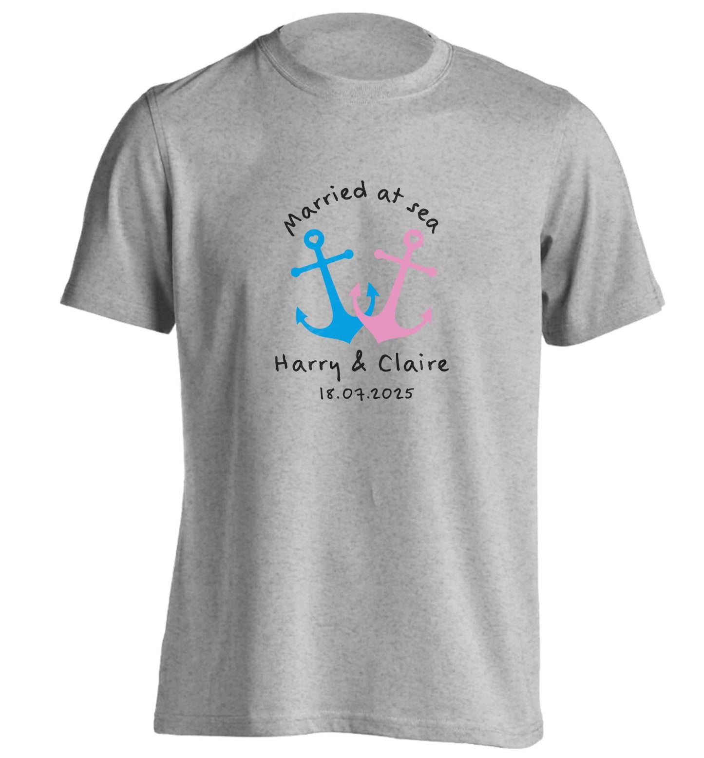 Personalised anniversary cruise adults unisex grey Tshirt 2XL
