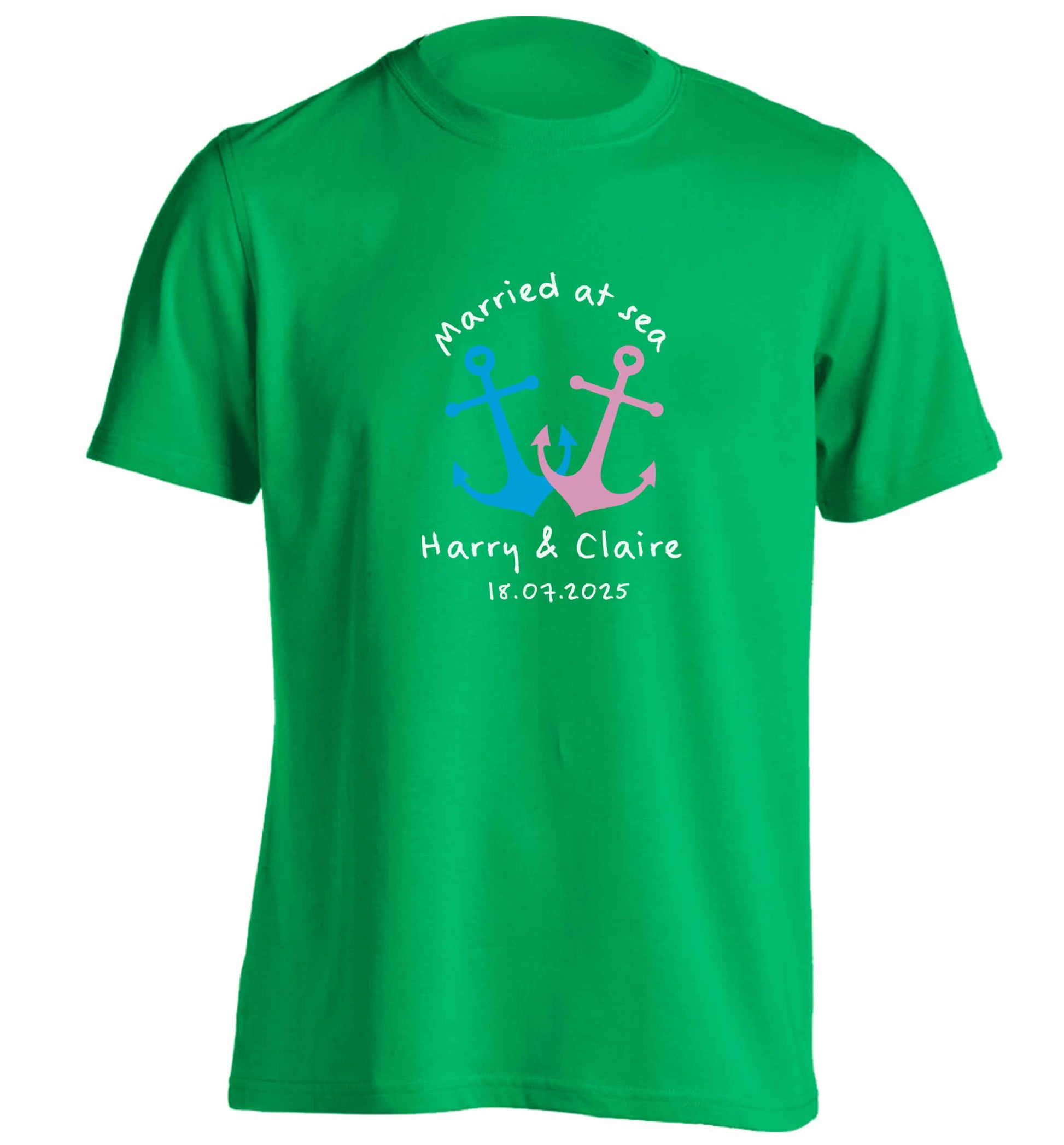 Personalised anniversary cruise adults unisex green Tshirt 2XL