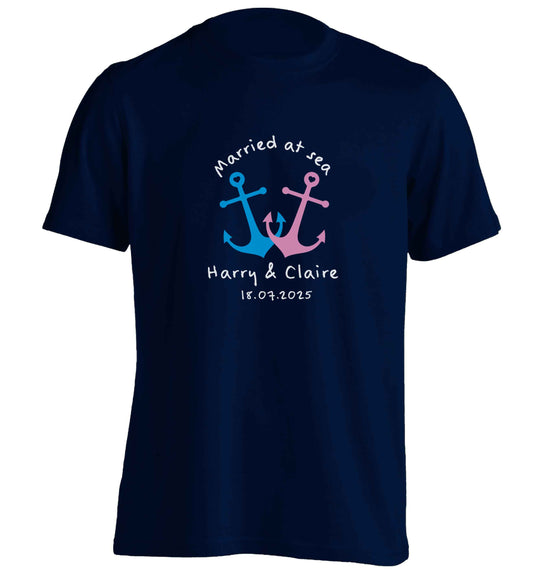 Married at sea adults unisex navy Tshirt 2XL