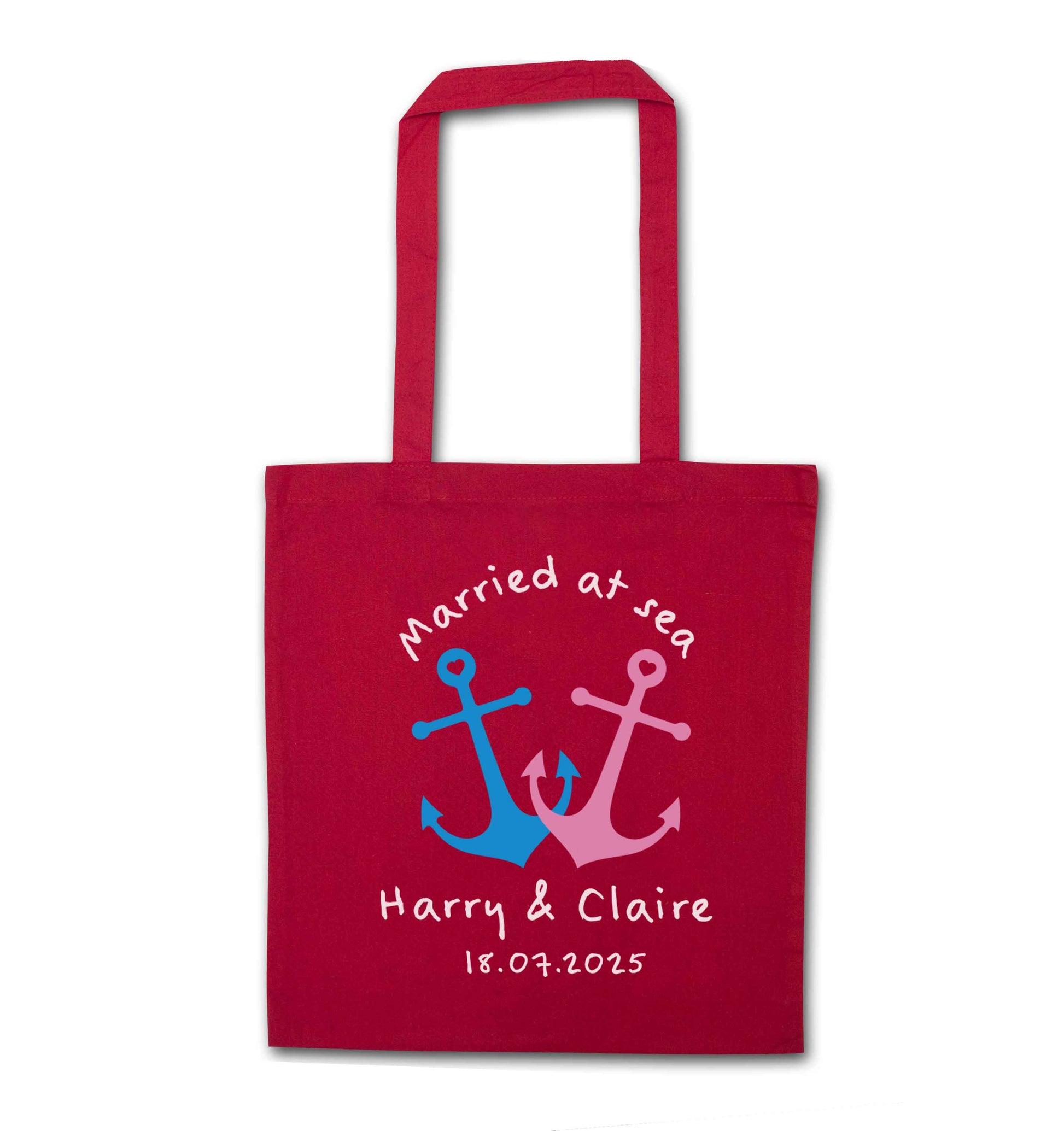 Personalised anniversary cruise red tote bag