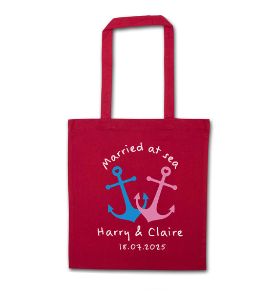 Personalised anniversary cruise red tote bag