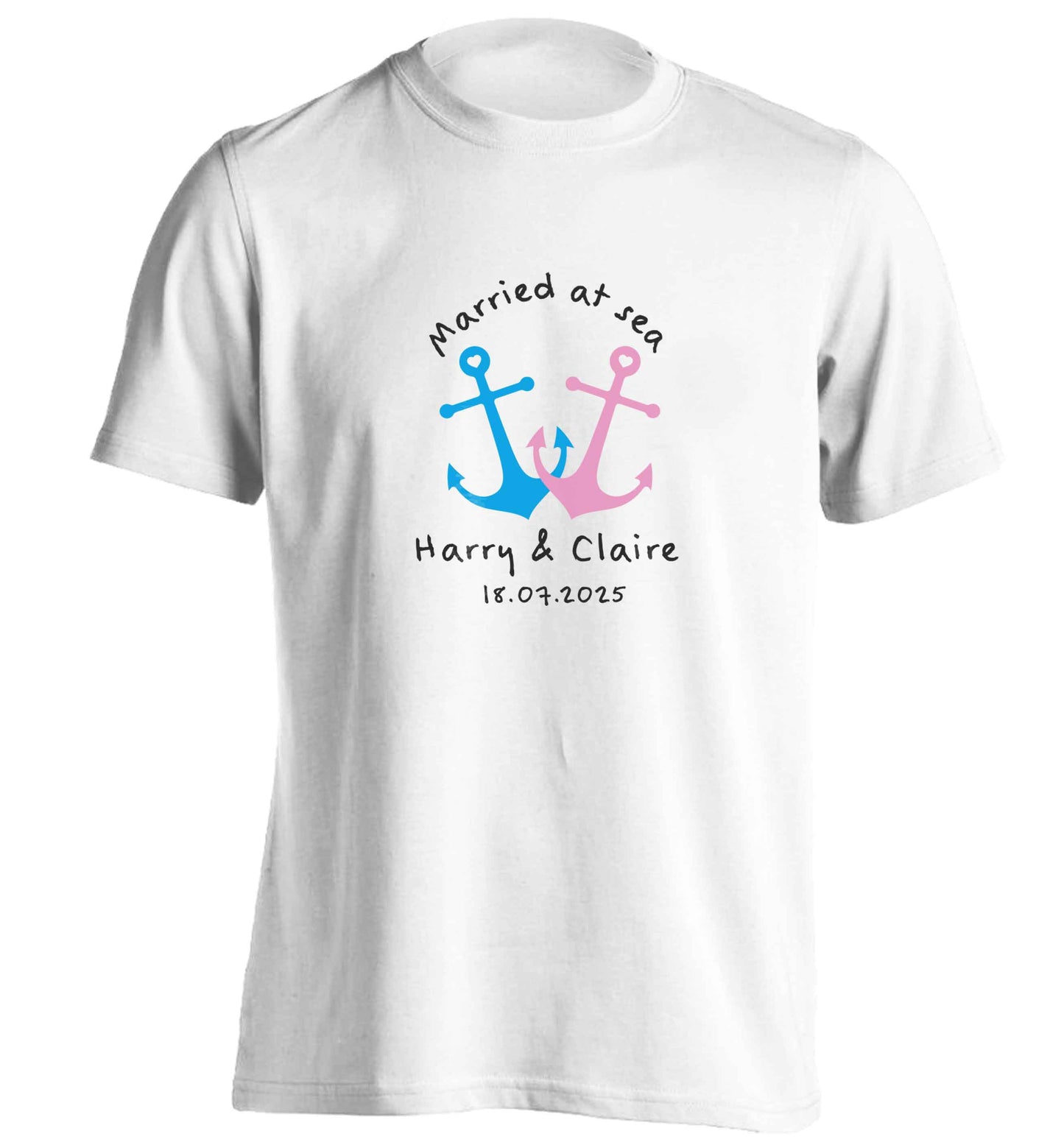 Married at sea adults unisex white Tshirt 2XL