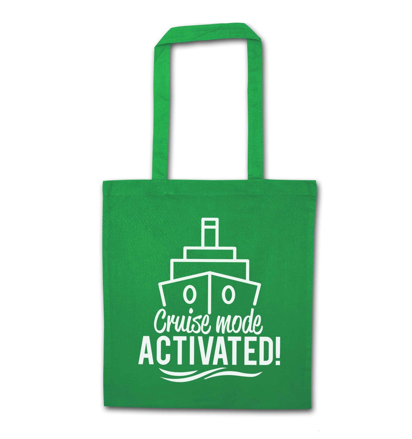 Cruise mode activated green tote bag