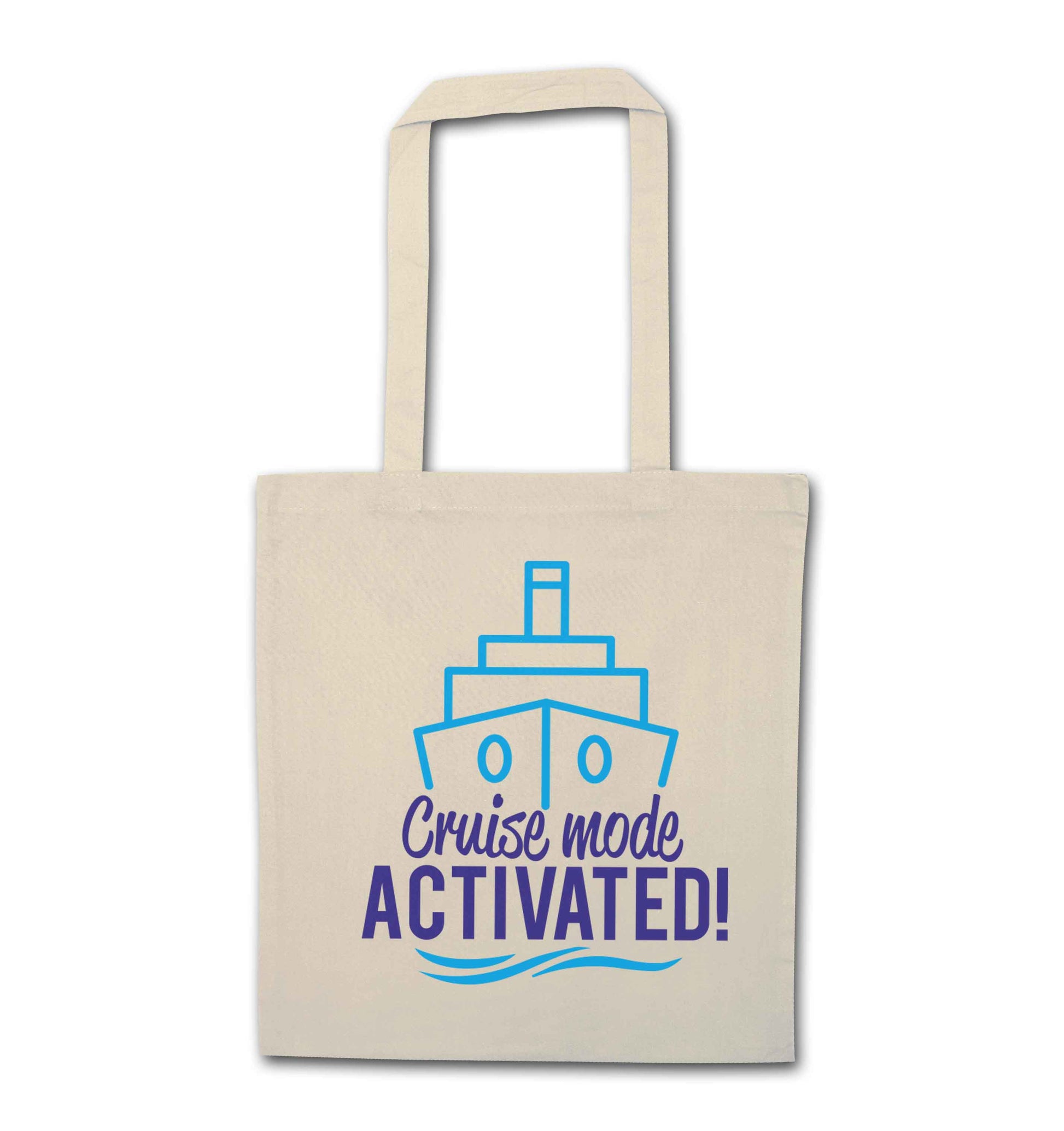 Cruise mode activated natural tote bag