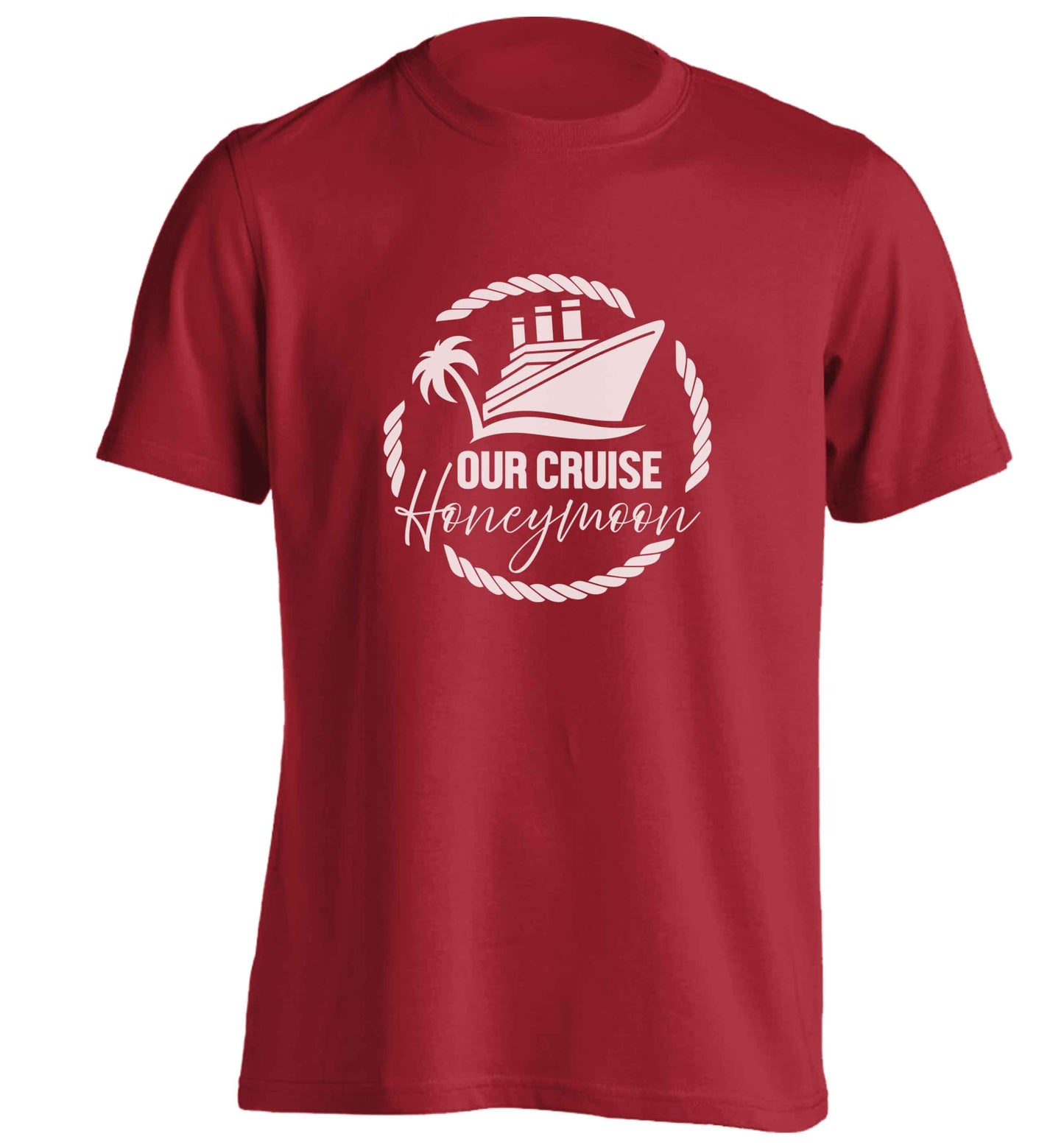Our cruise honeymoon adults unisex red Tshirt 2XL