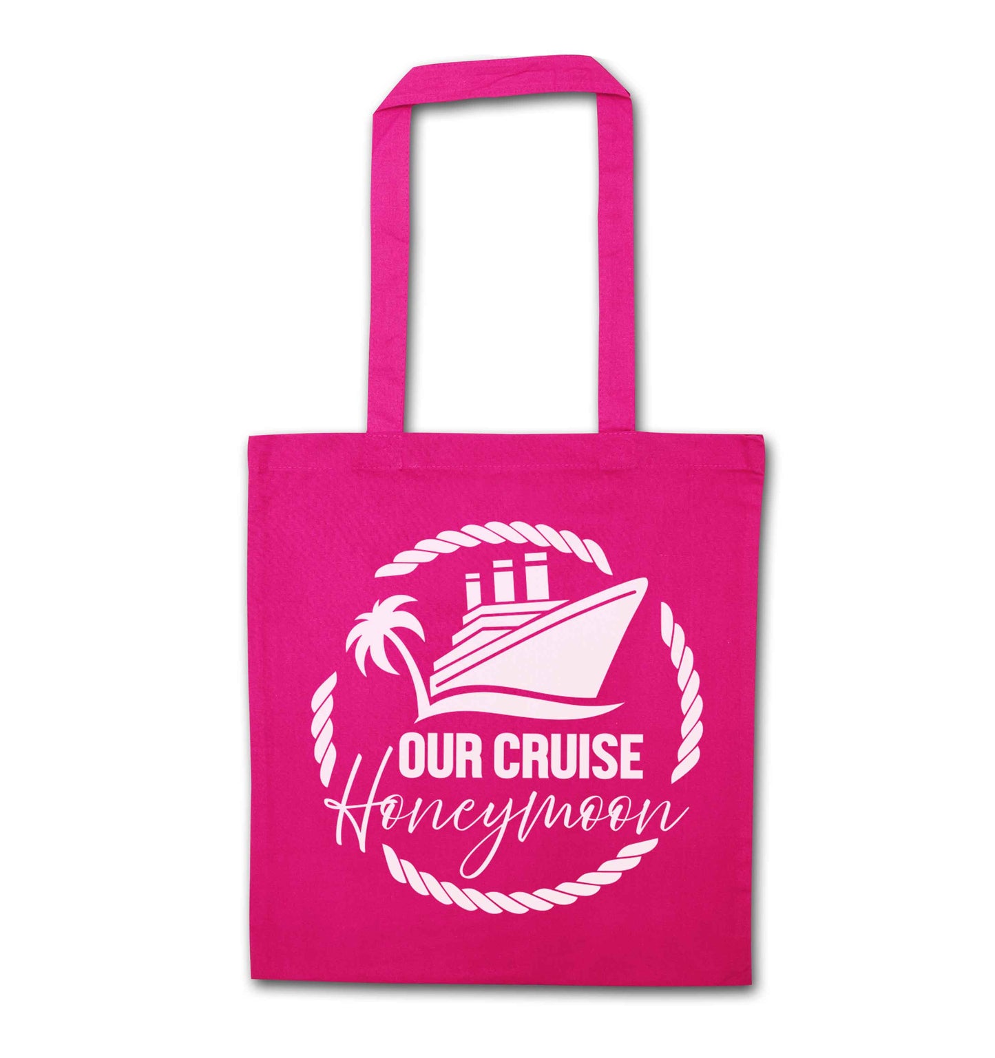 Our cruise honeymoon pink tote bag
