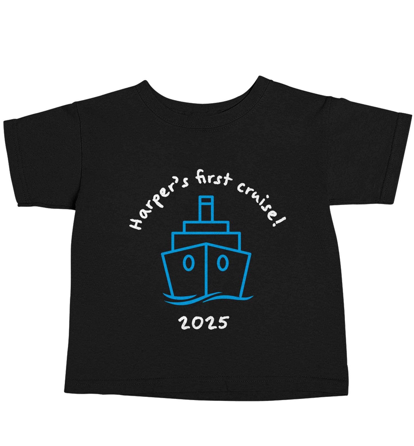 Personalised first cruise Black baby toddler Tshirt 2 years