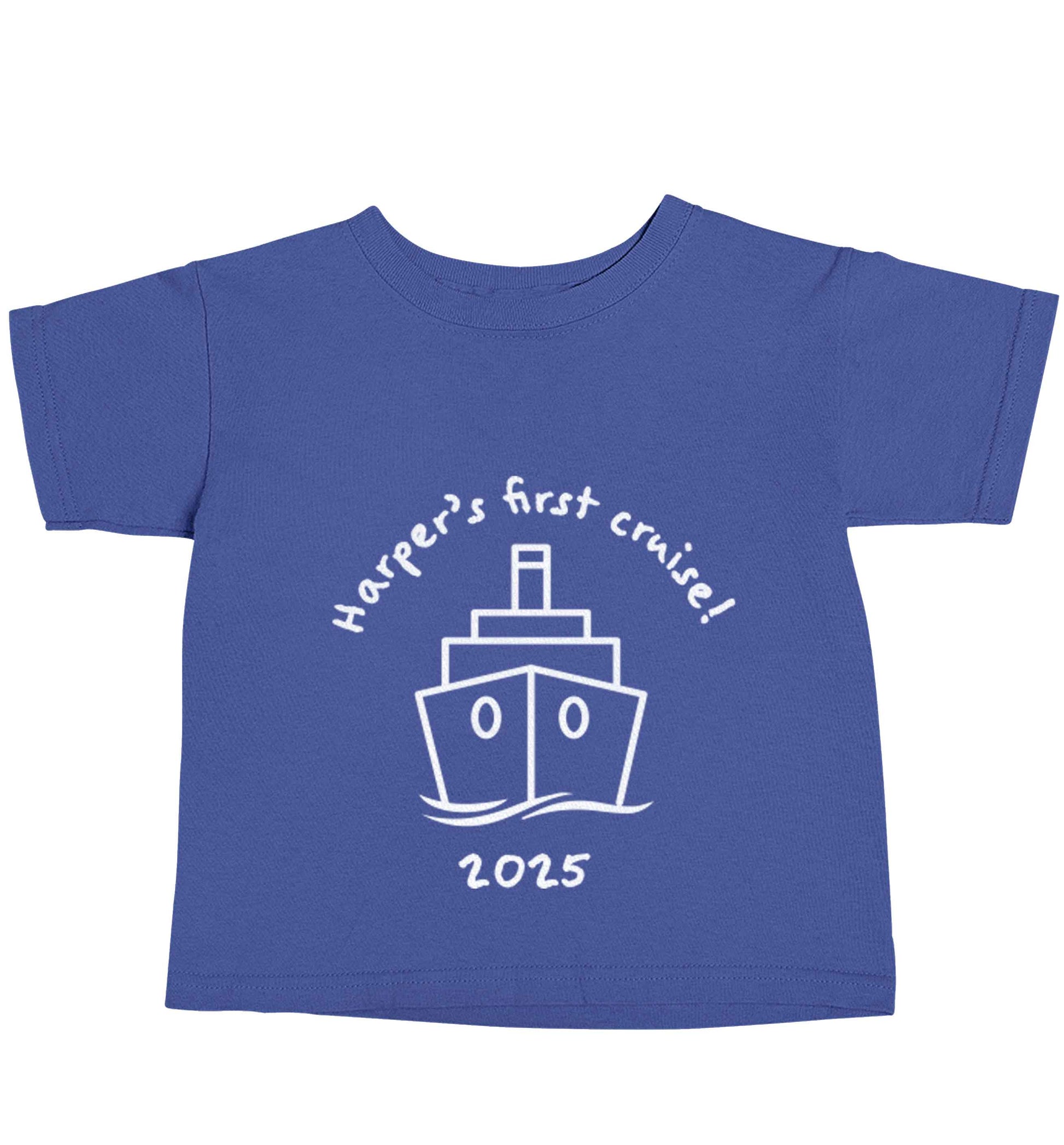 Personalised first cruise blue baby toddler Tshirt 2 Years
