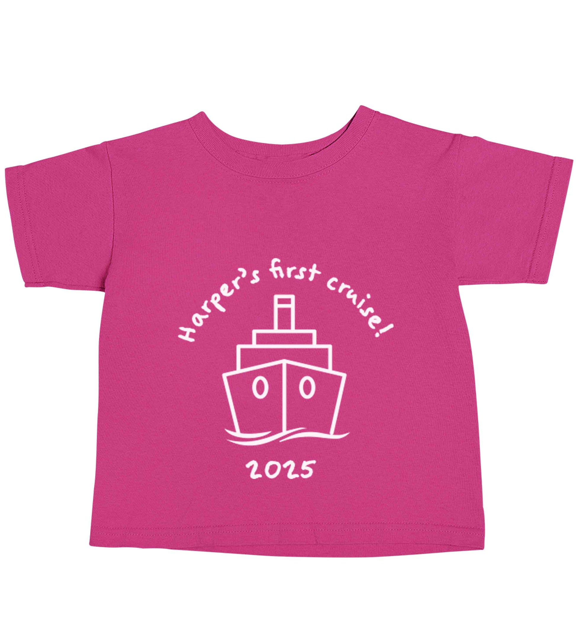 Personalised first cruise pink baby toddler Tshirt 2 Years