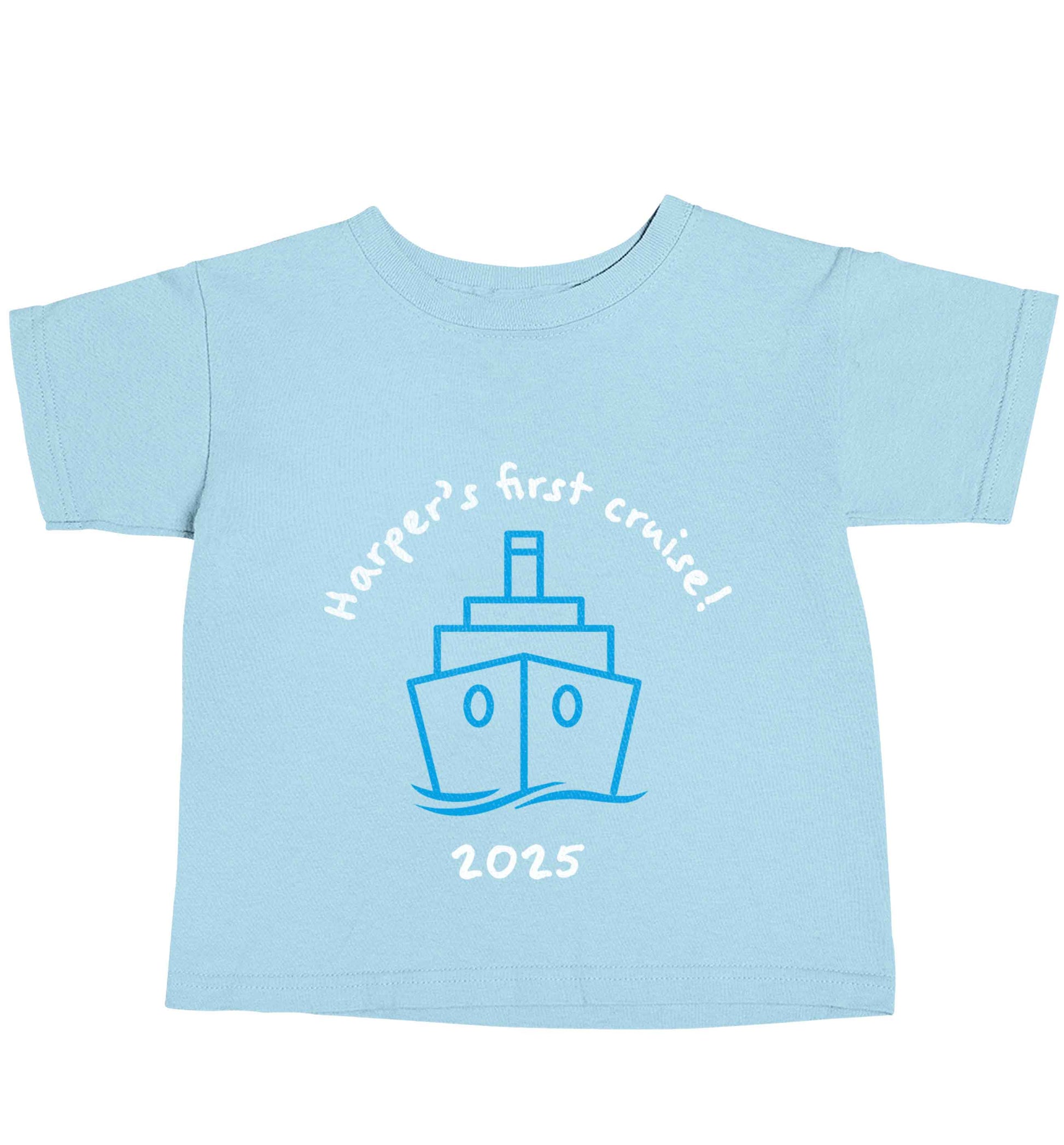 Personalised first cruise light blue baby toddler Tshirt 2 Years