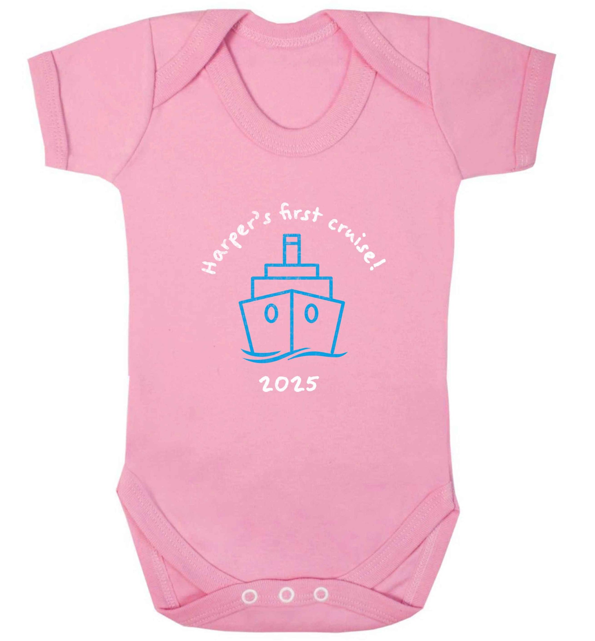 Personalised first cruise baby vest pale pink 18-24 months