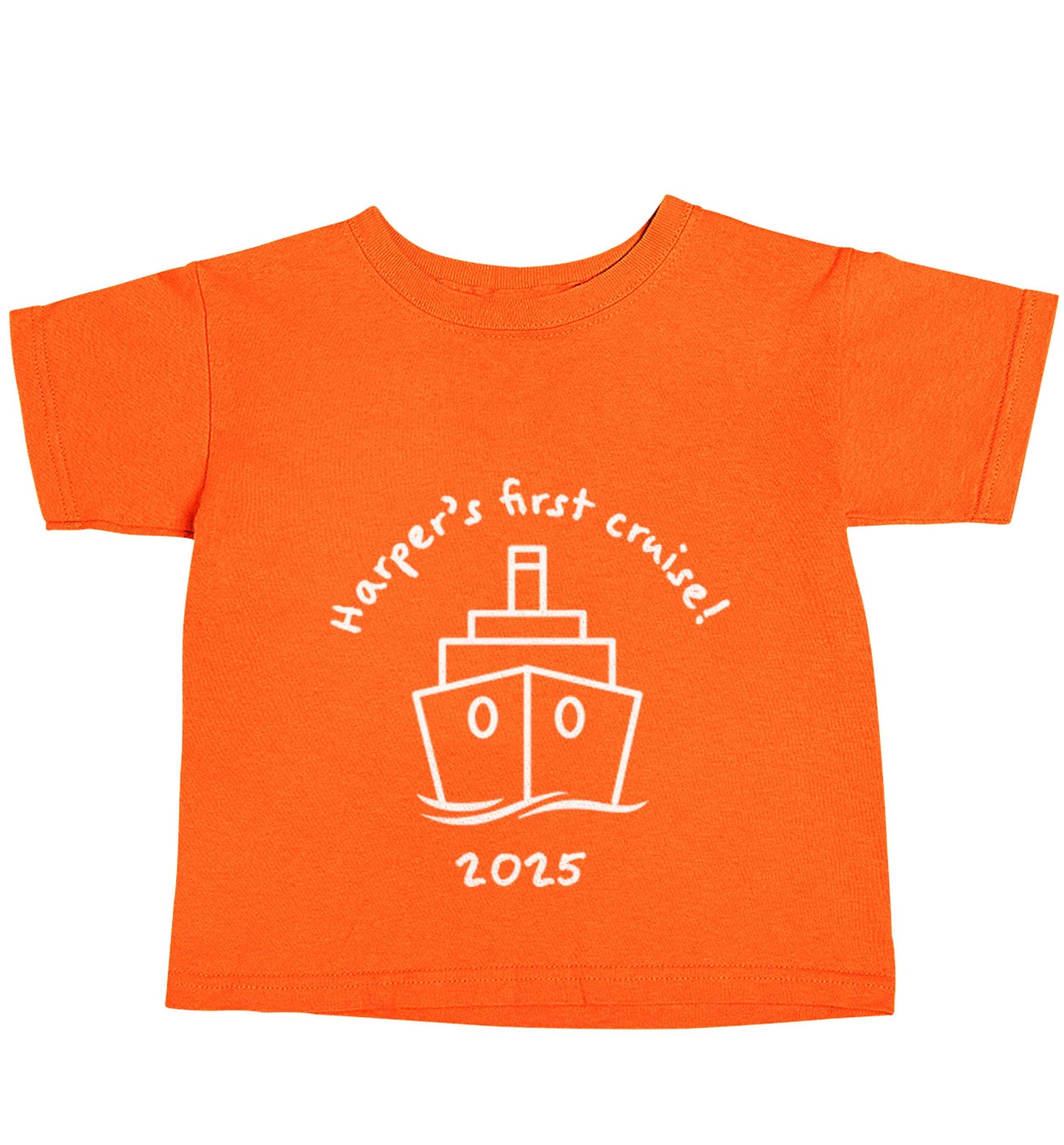 Personalised first cruise orange baby toddler Tshirt 2 Years