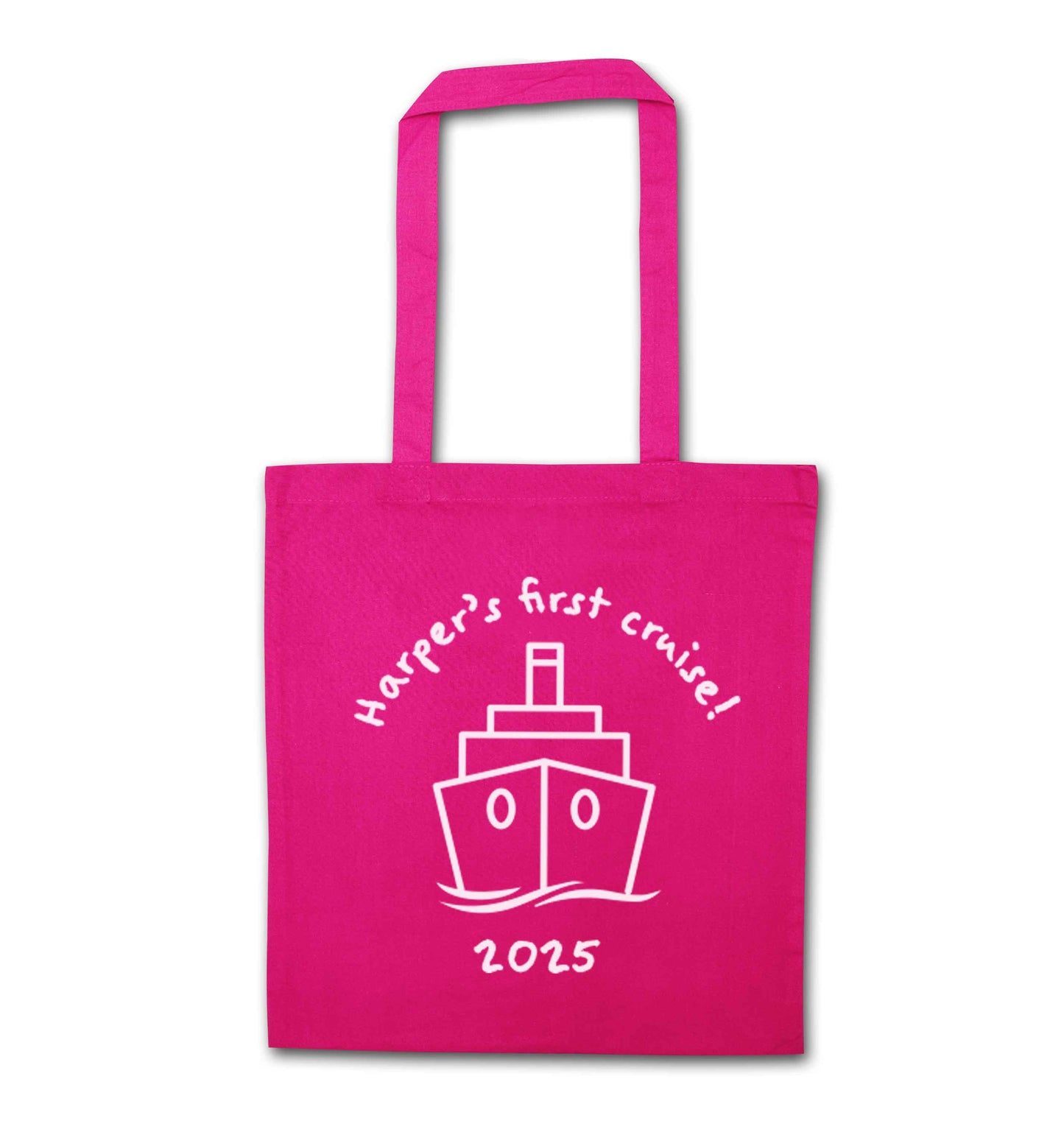 Personalised first cruise pink tote bag