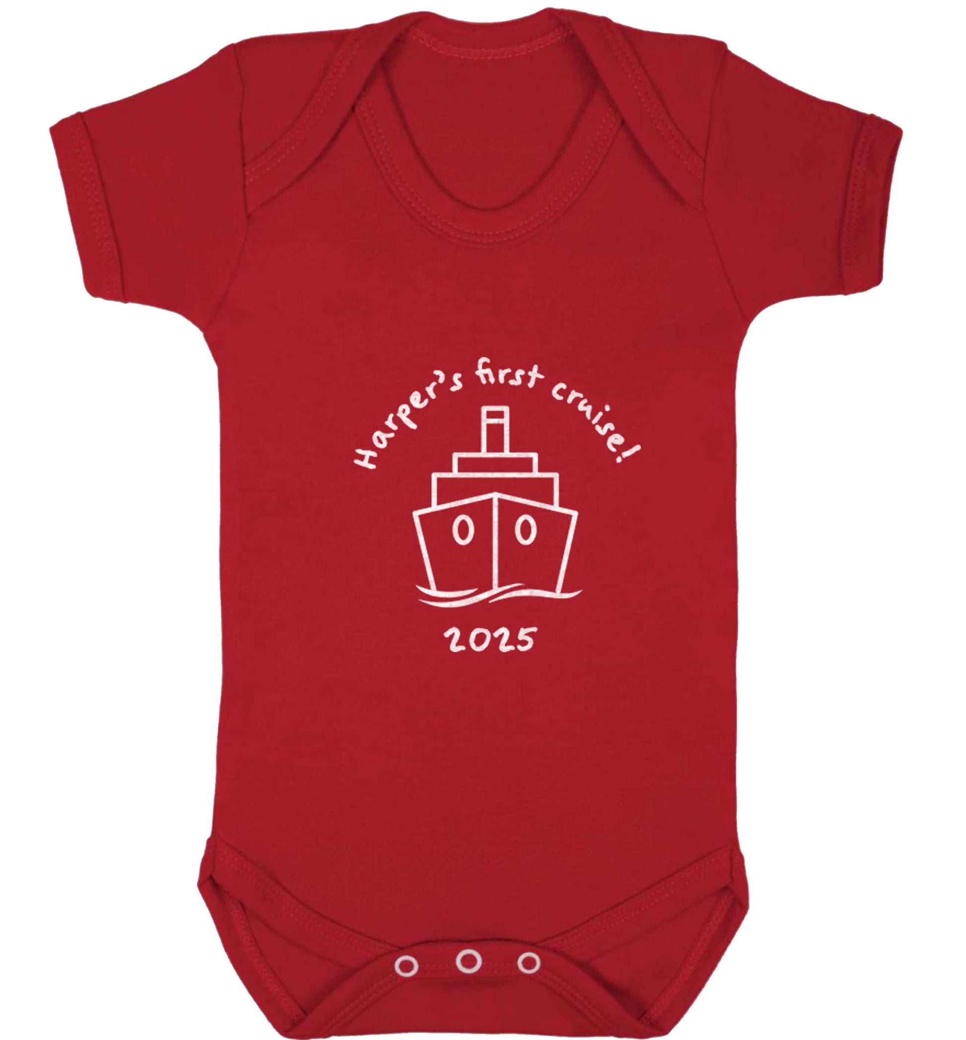 Personalised first cruise baby vest red 18-24 months