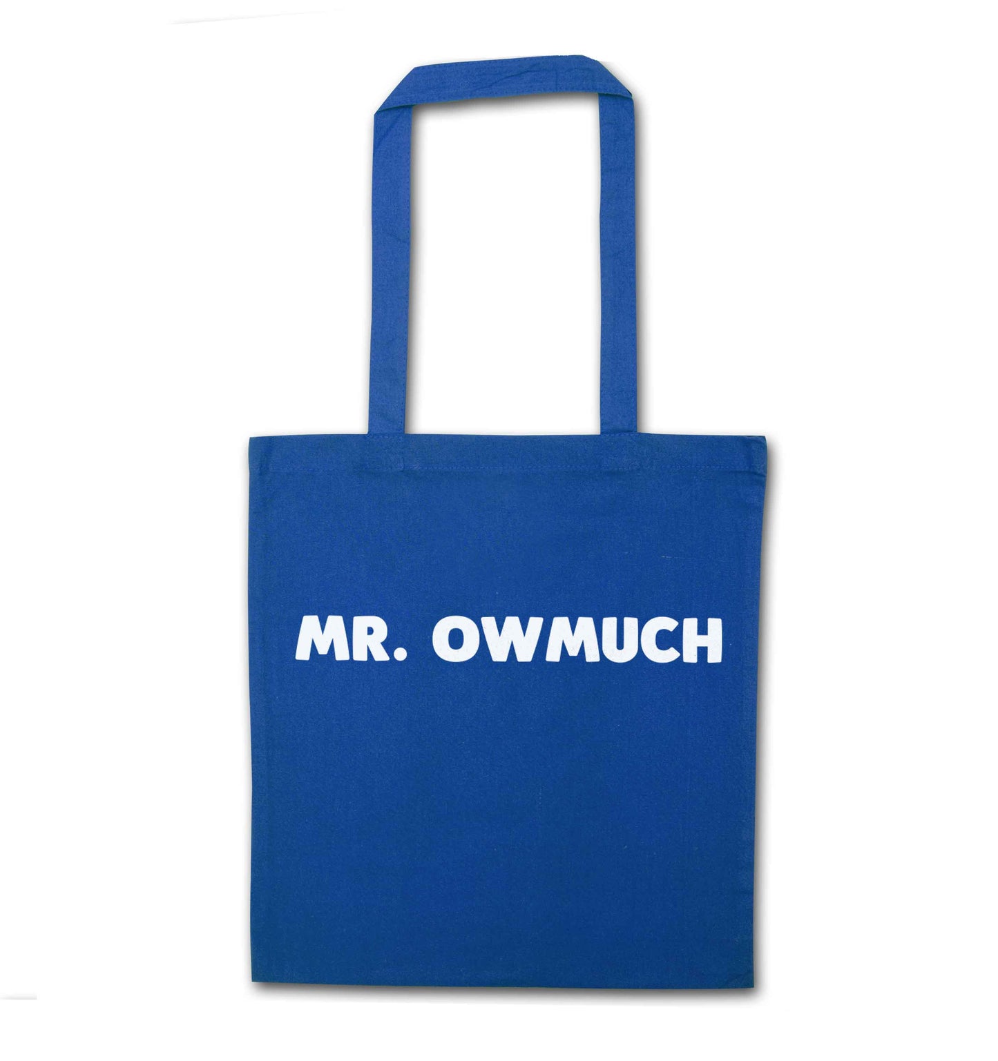 Mr owmuch blue tote bag