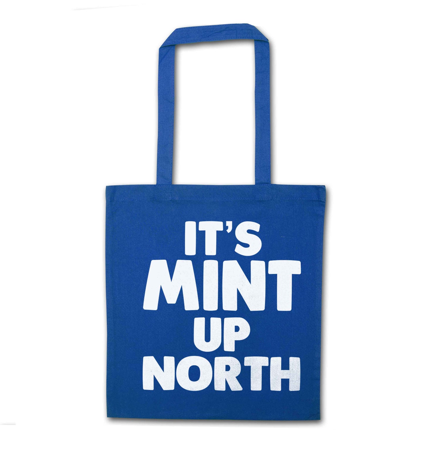 It's mint up North blue tote bag