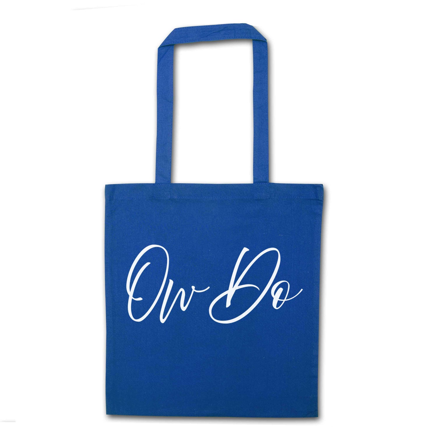 Ow do blue tote bag
