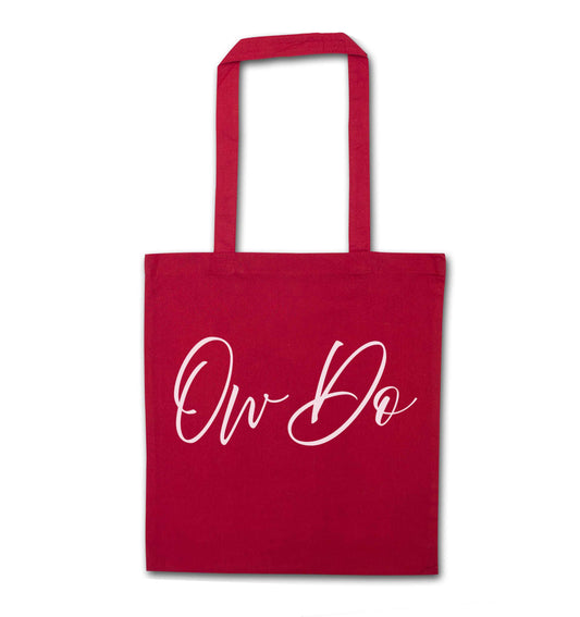 Ow do red tote bag