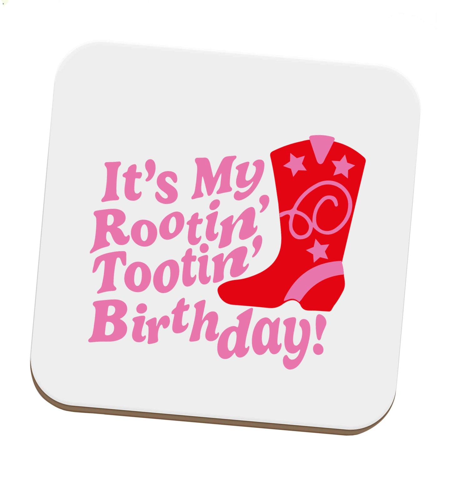 It's my rootin' tootin' birthday! set of four coasters