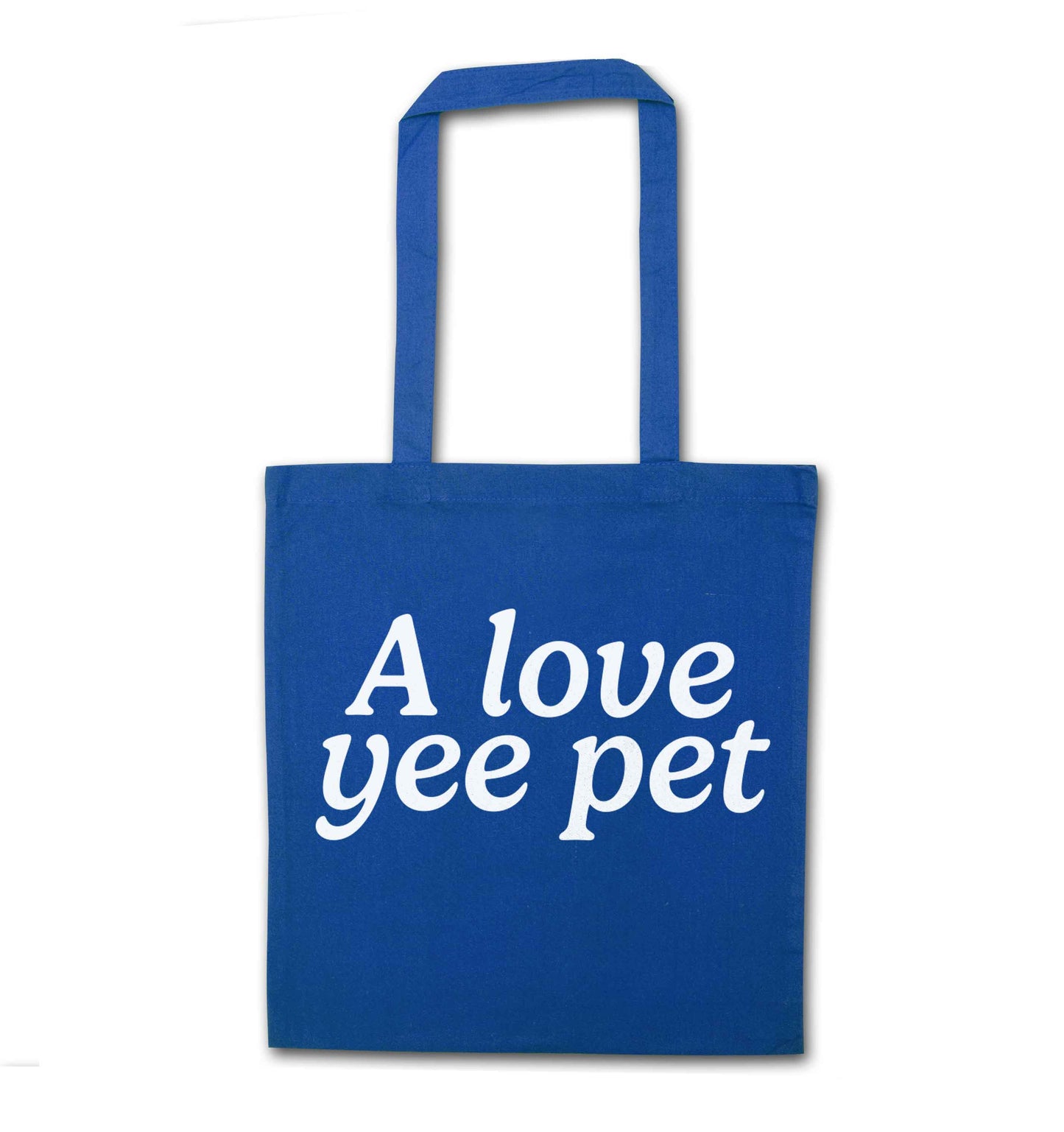 A love yee pet blue tote bag
