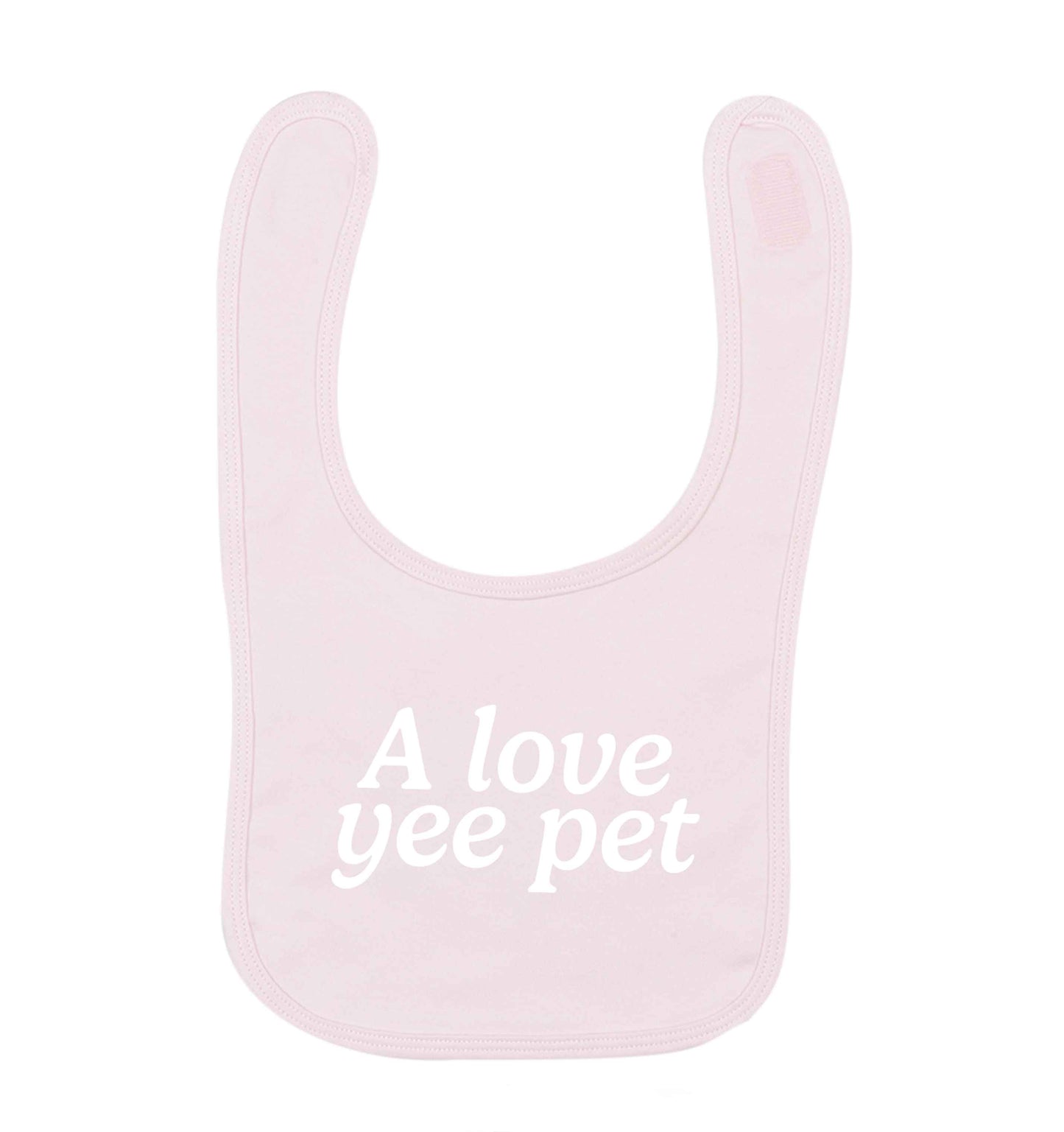 A love yee pet pale pink baby bib
