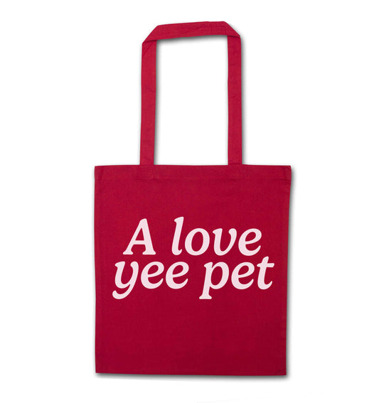 A love yee pet red tote bag
