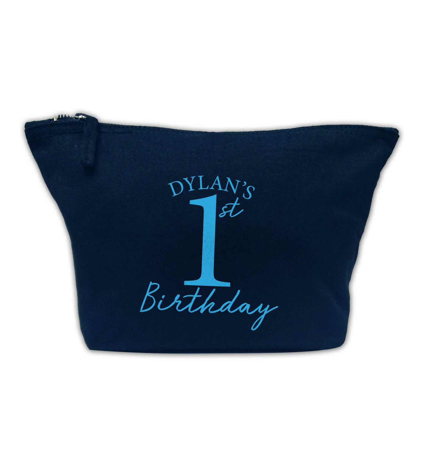 Personalised first birthday - any name or age! navy makeup bag
