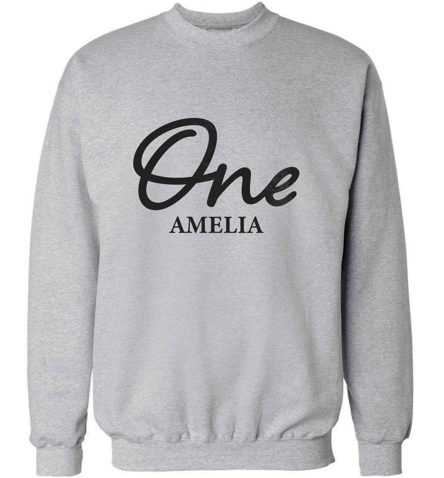 Personalised age and name adult's unisex grey sweater 2XL