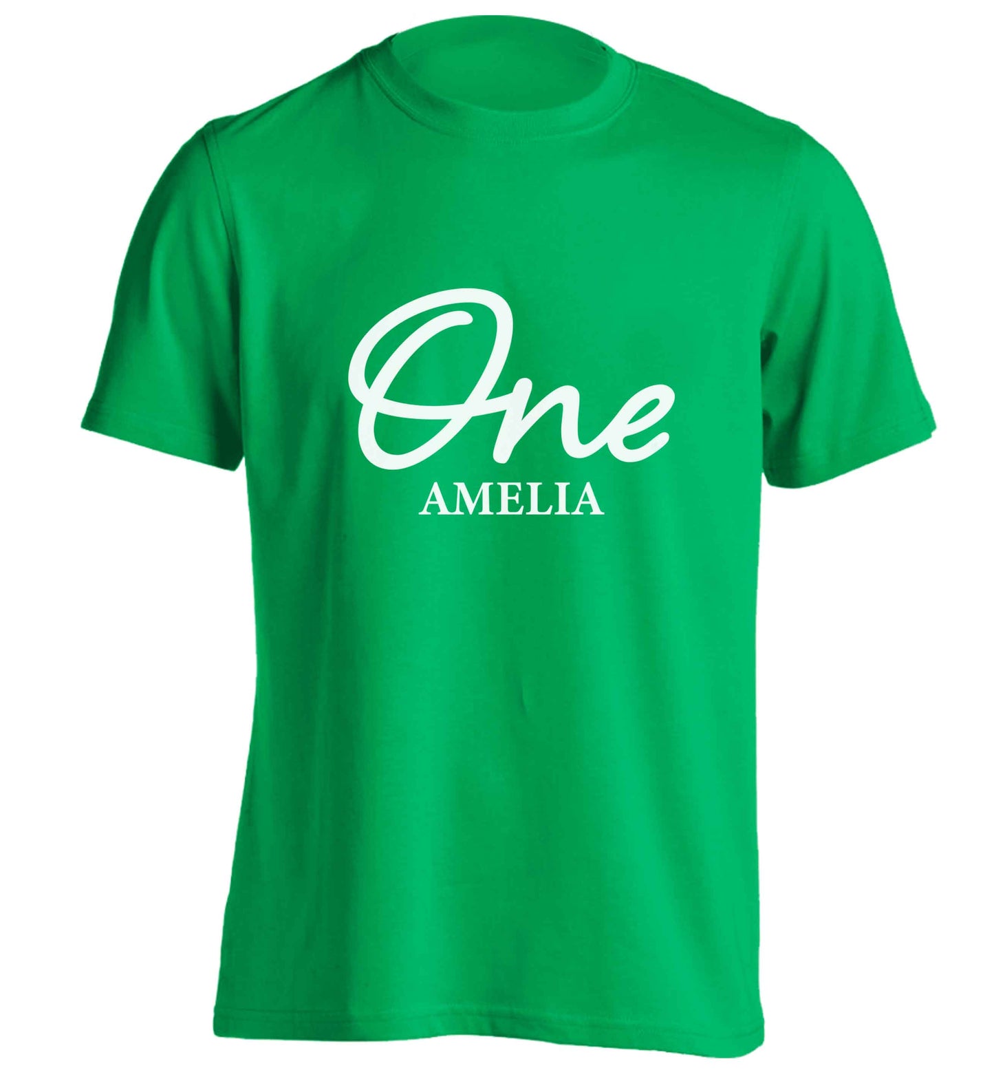 Personalised age and name adults unisex green Tshirt 2XL