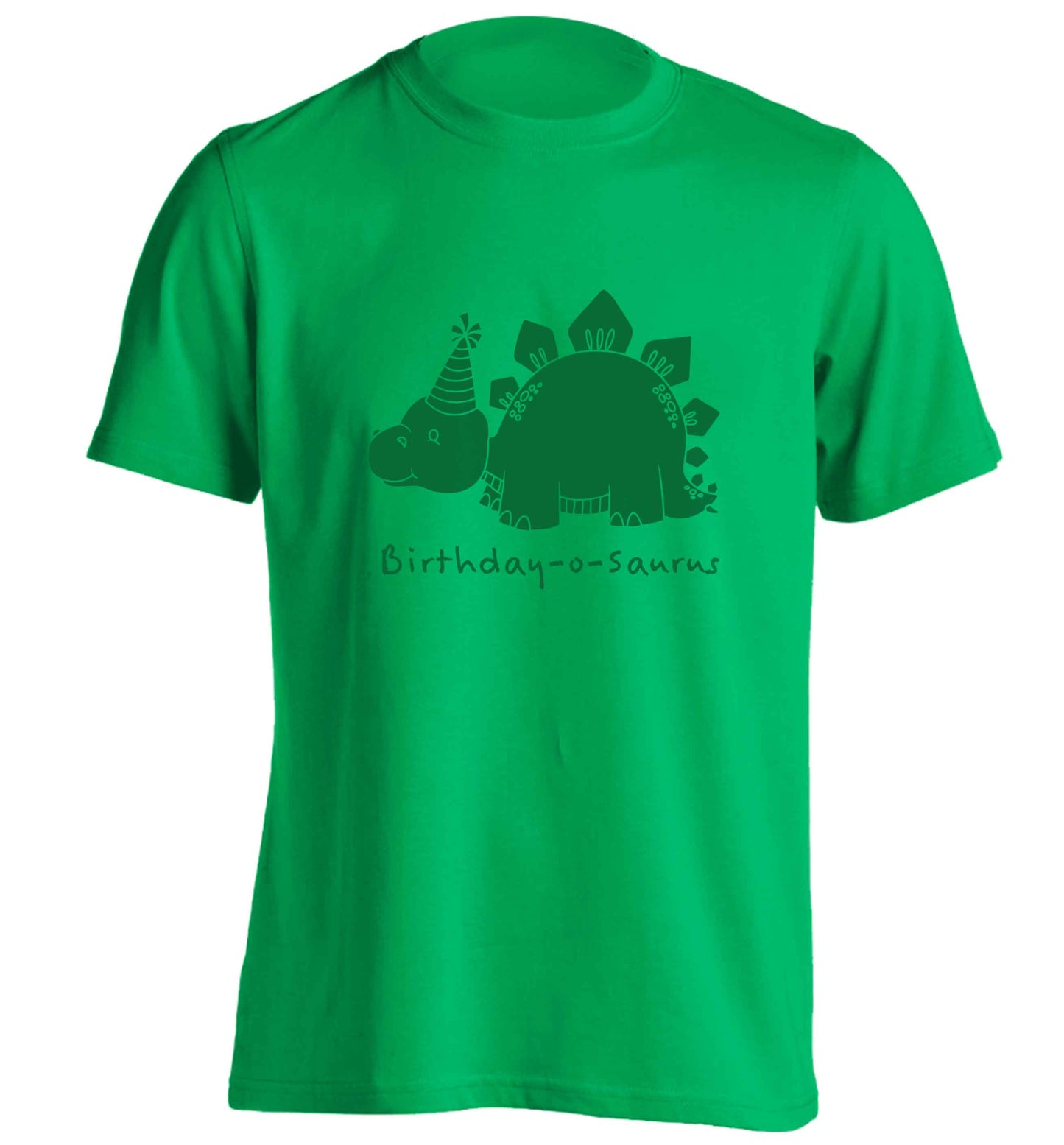 Birthday-o-saurus adults unisex green Tshirt 2XL