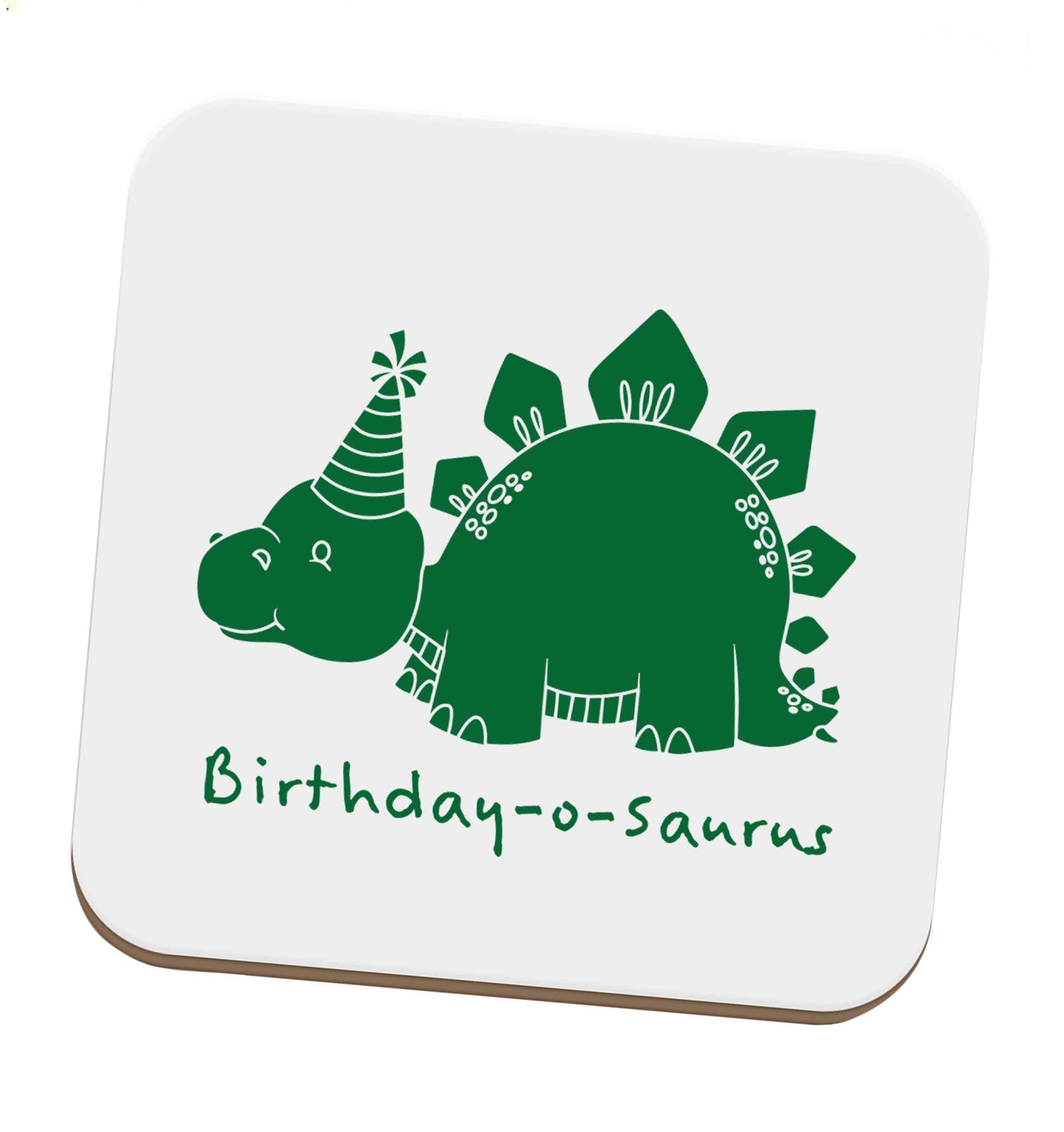 Birthday-o-saurus set of four coasters