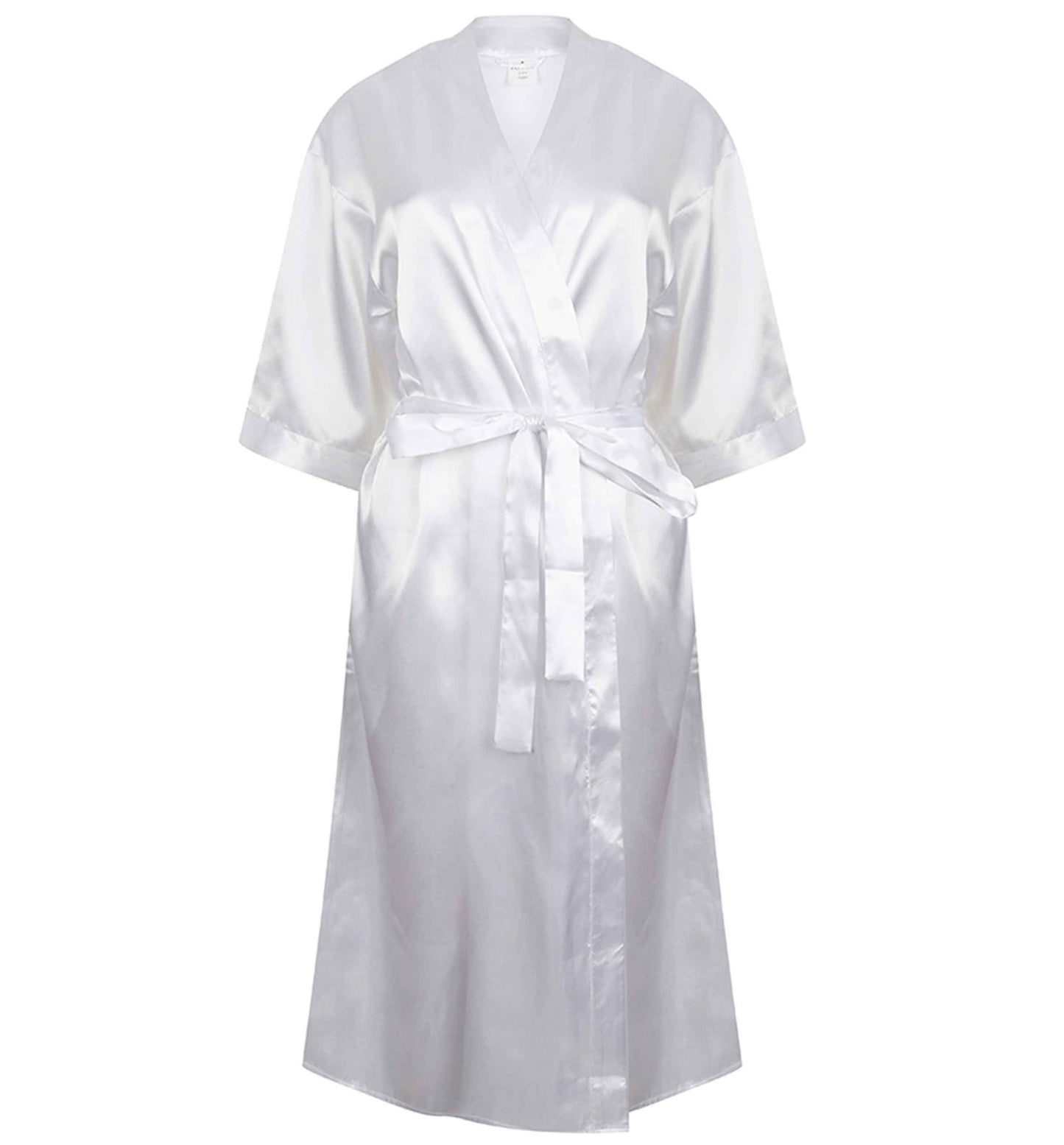Married at sea pink anchors |  8-18 | Kimono style satin robe | Ladies dressing gown