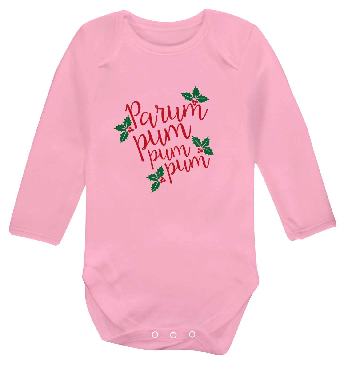 Pa rum pum pum pum baby vest long sleeved pale pink 6-12 months