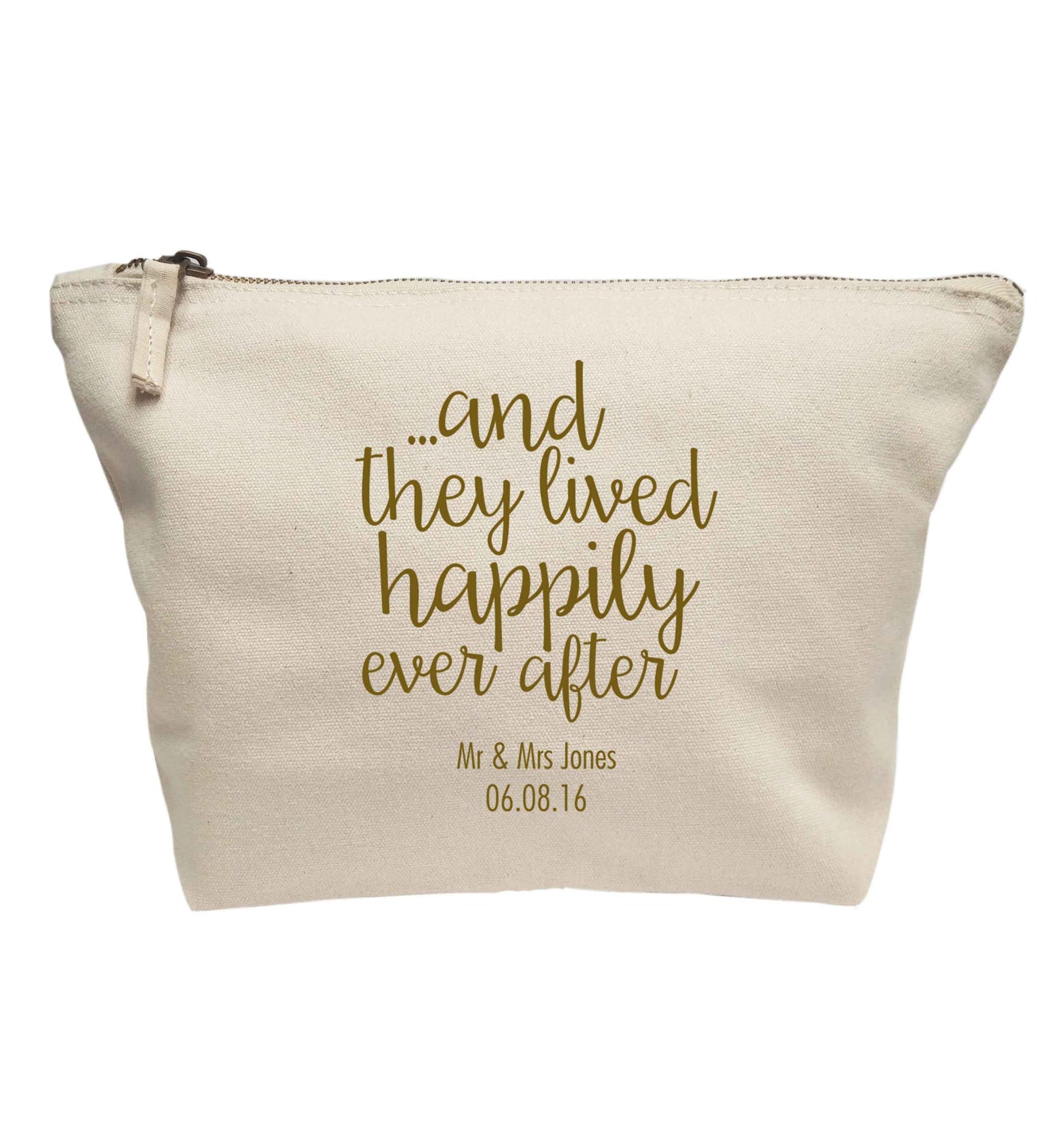 ...and they lived happily ever after - personalised date and names | Makeup / wash bag