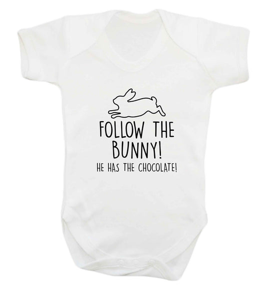 Follow the bunny! He has the chocolate baby vest white 18-24 months