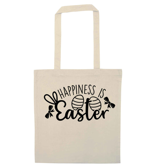 Happiness is easter natural tote bag
