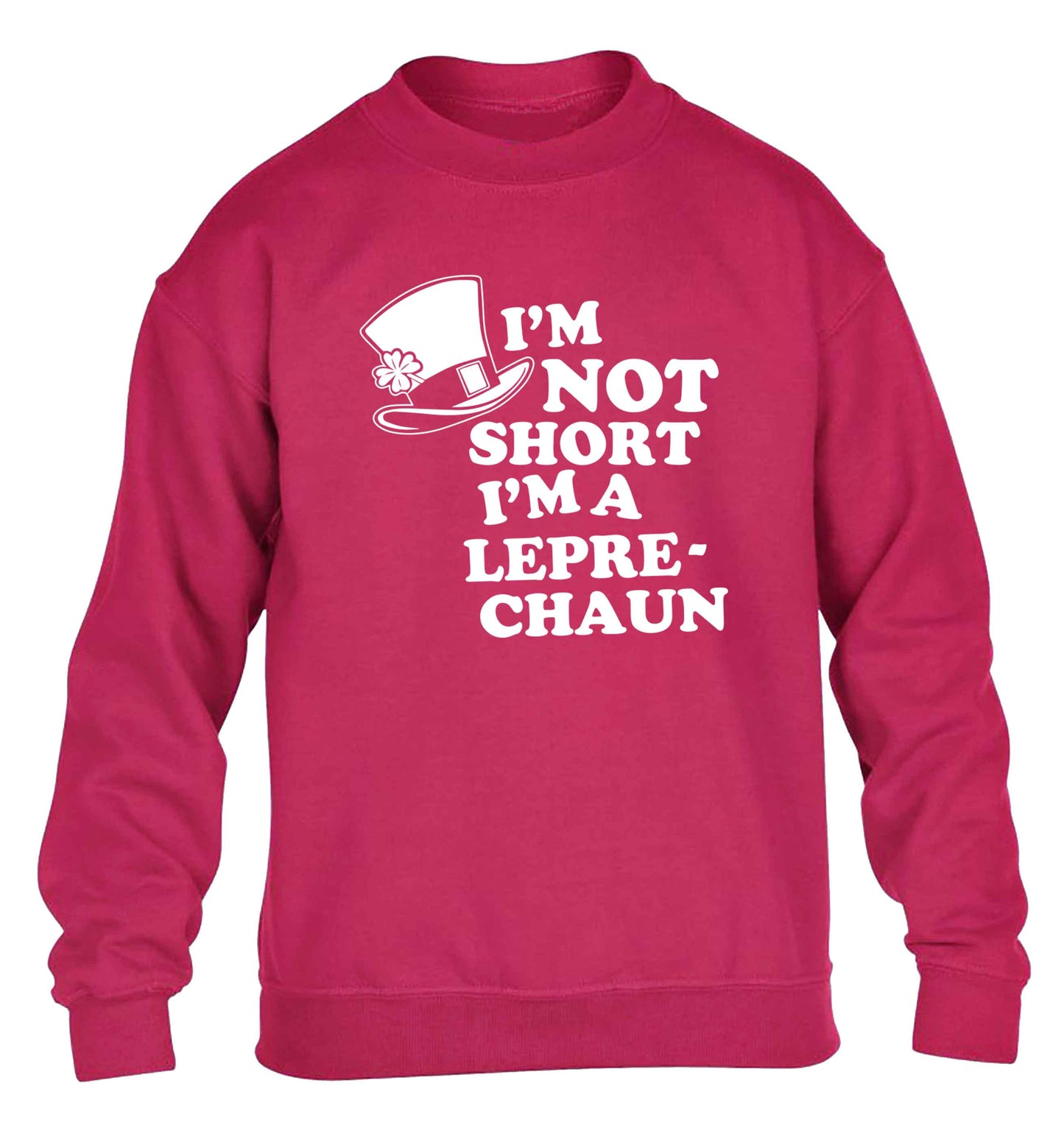I'm not short I'm a leprechaun children's pink sweater 12-13 Years