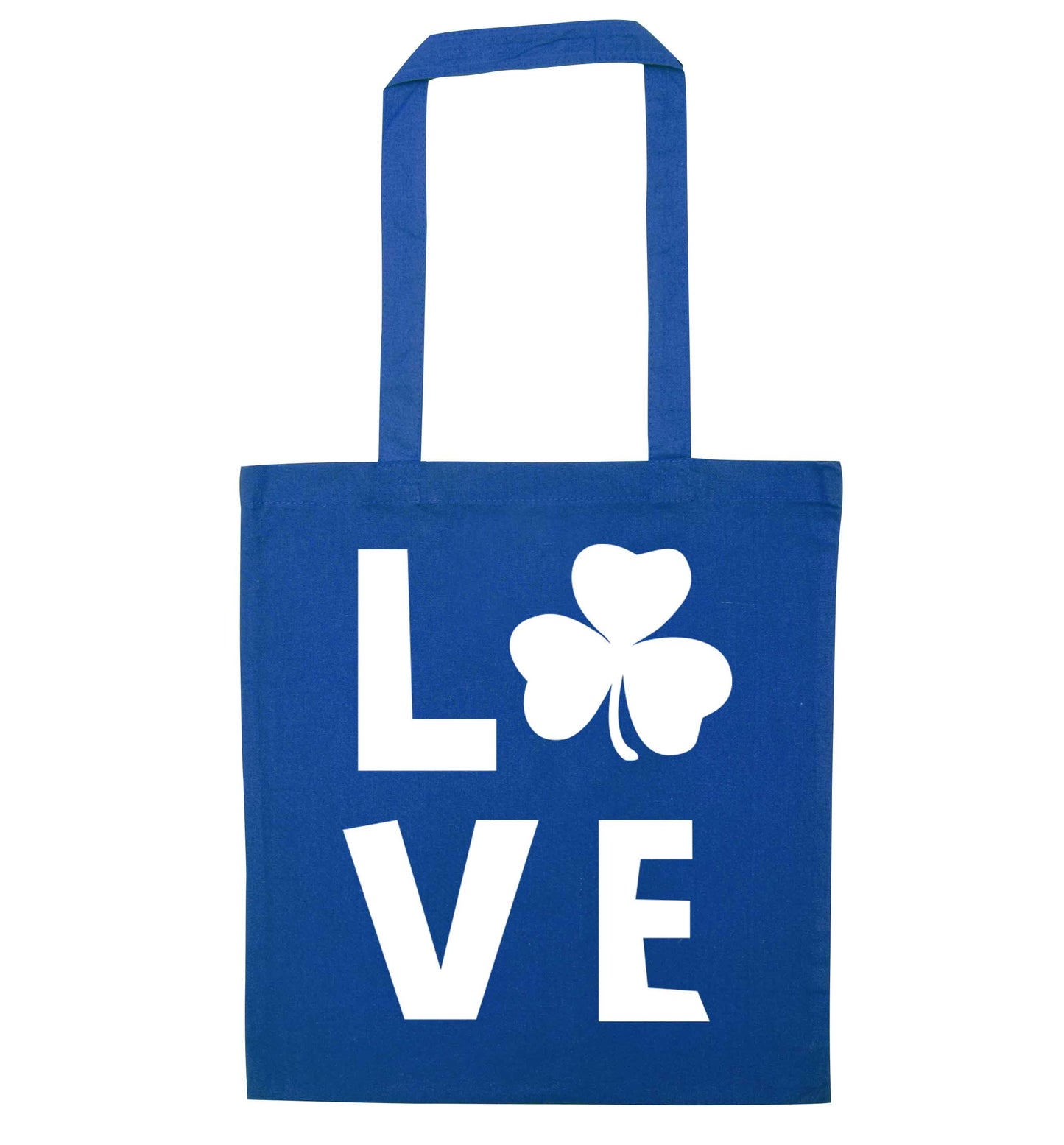Shamrock love blue tote bag