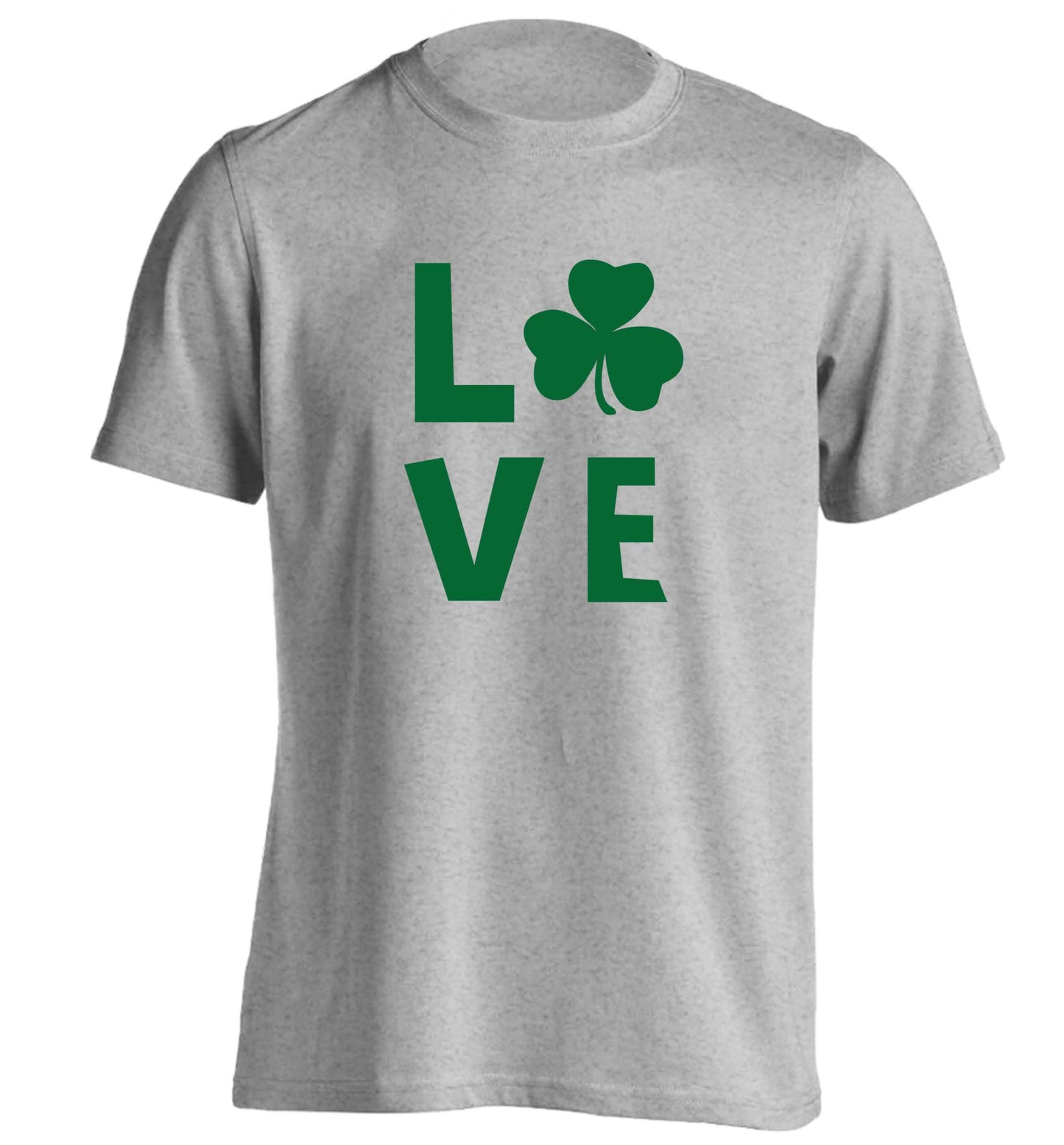 Shamrock love adults unisex grey Tshirt 2XL