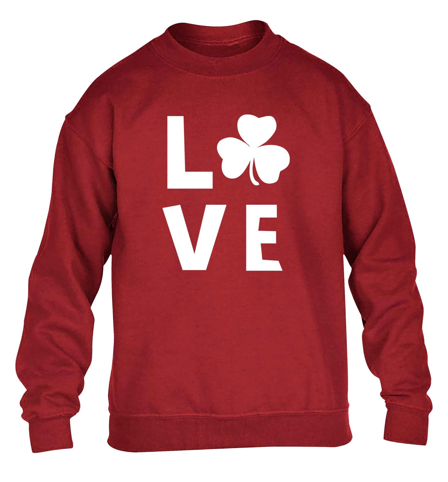 Shamrock love children's grey sweater 12-13 Years