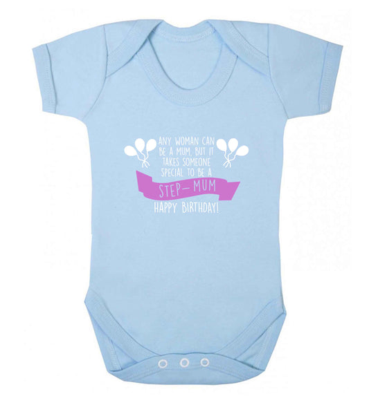Takes someone special to be a step-mum, happy birthday! baby vest pale blue 18-24 months