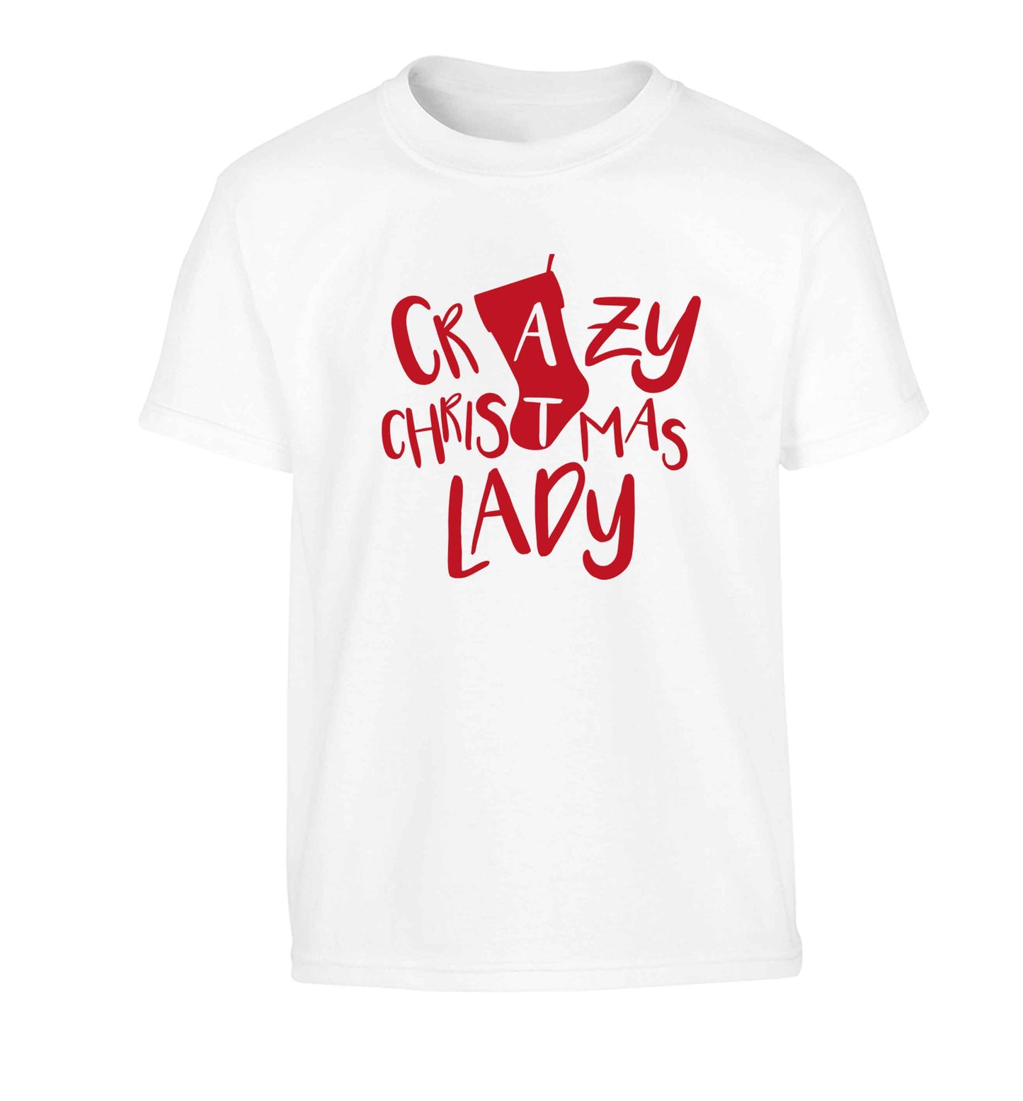 Crazy Christmas Dude Children's white Tshirt 12-13 Years