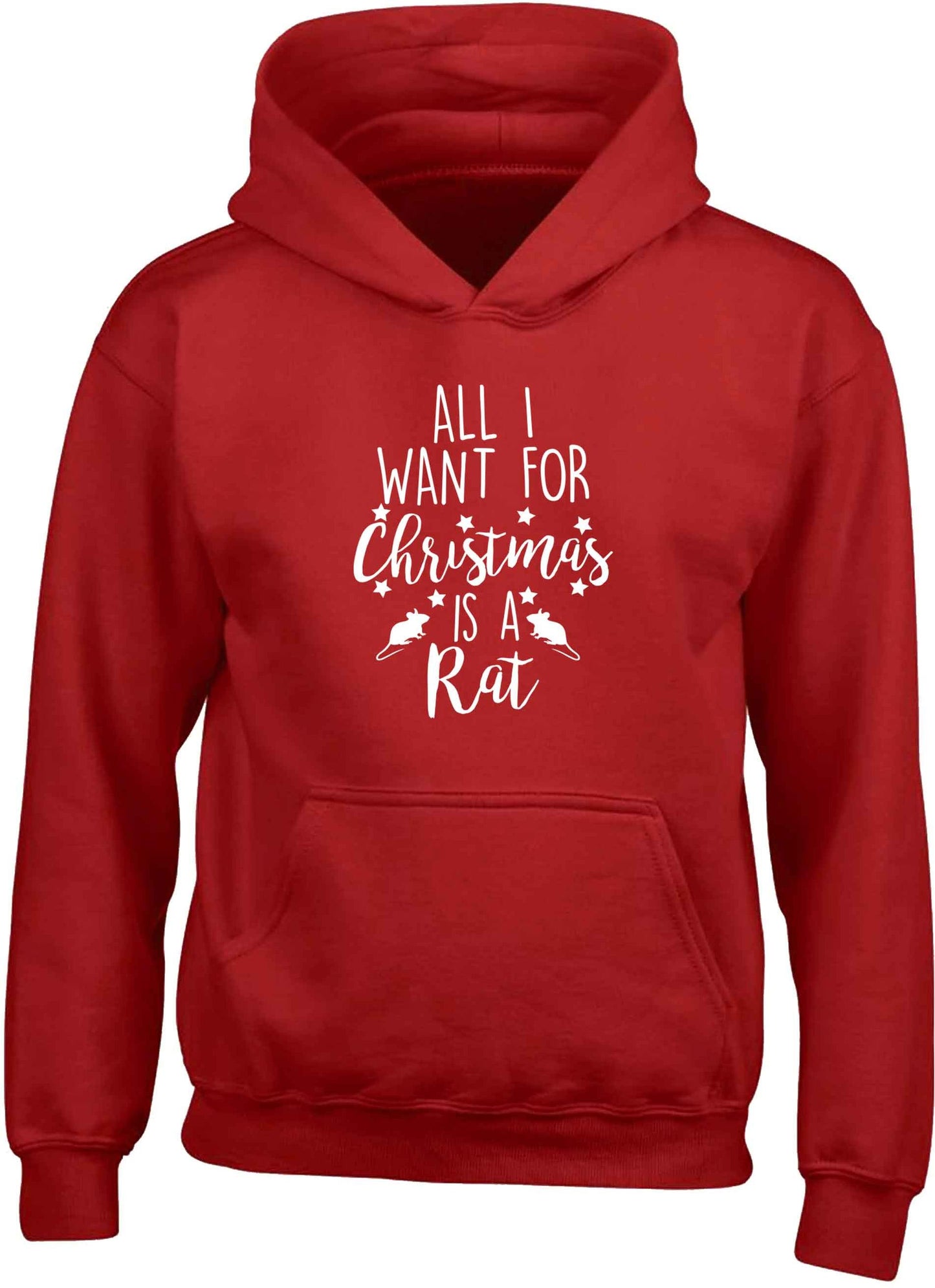 All I want for Christmas is a rat children's red hoodie 12-13 Years