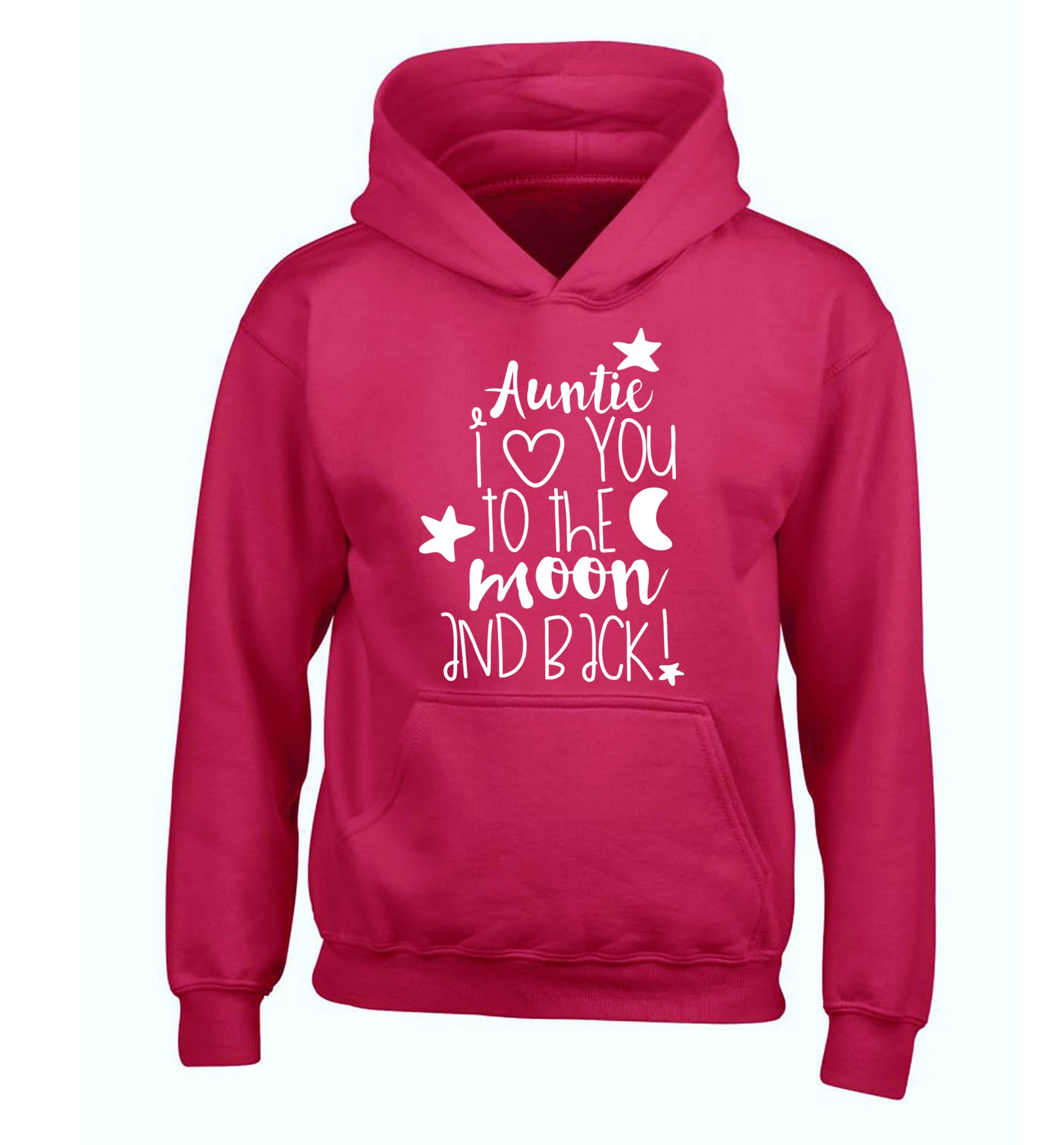 Auntie I love you to the moon and back children's pink hoodie 12-14 Years