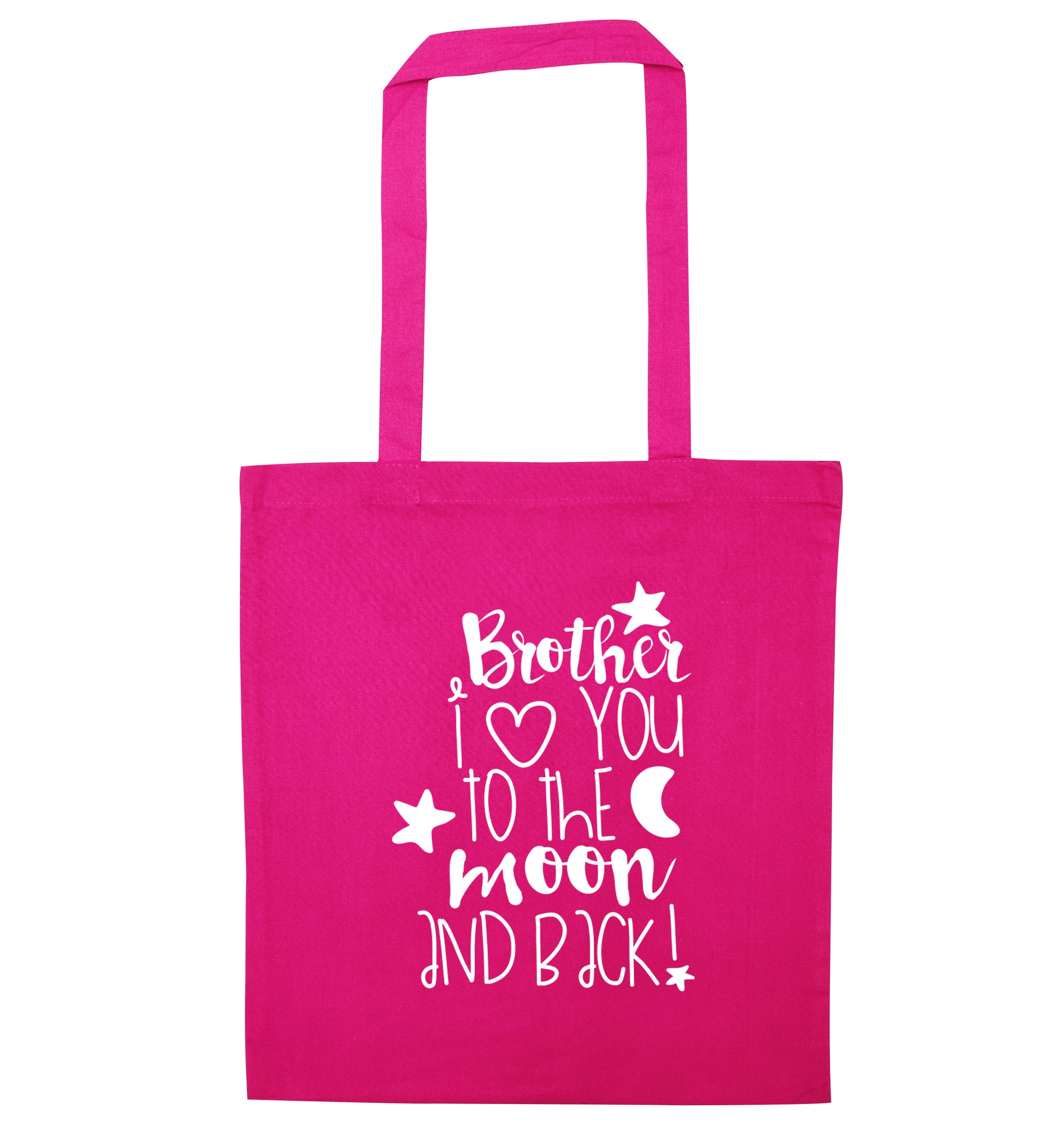 Brother I love you to the moon and back pink tote bag