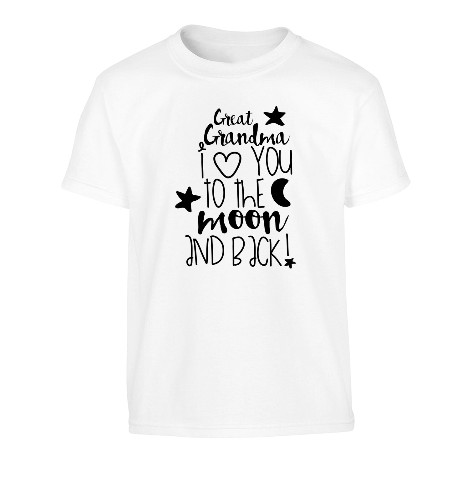 Great Grandma I love you to the moon and back Children's white Tshirt 12-14 Years