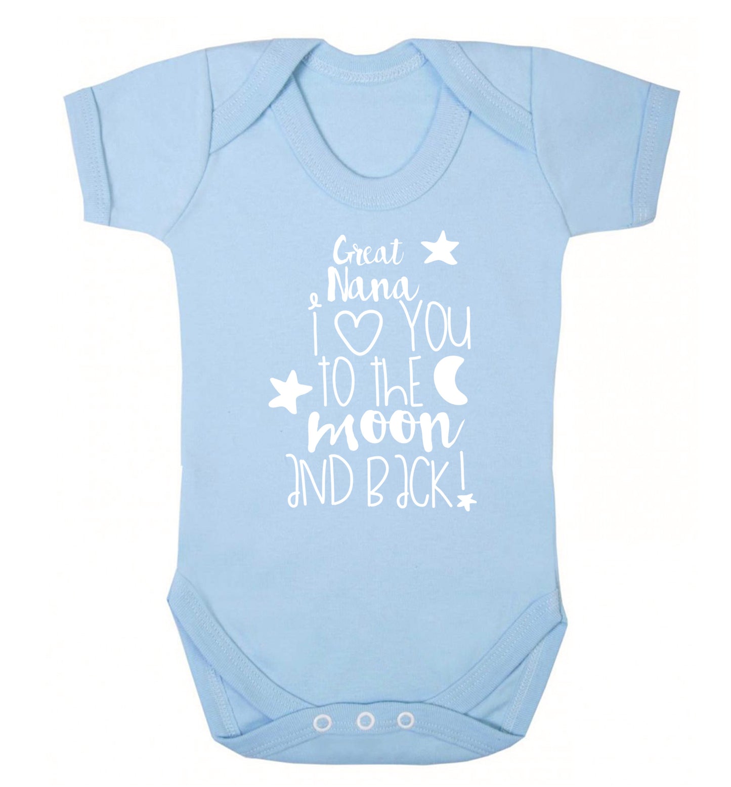 Great Nana I love you to the moon and back Baby Vest pale blue 18-24 months