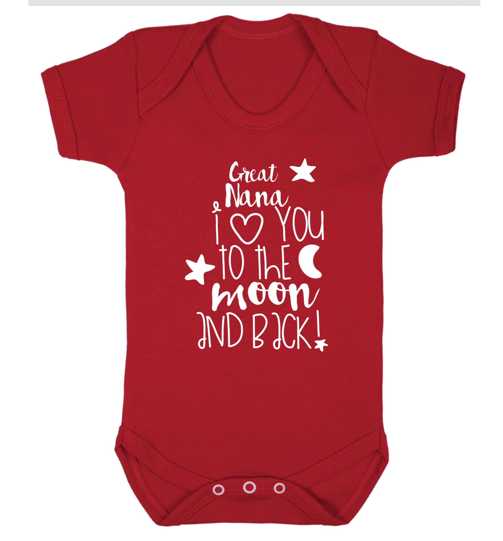 Great Nana I love you to the moon and back Baby Vest red 18-24 months