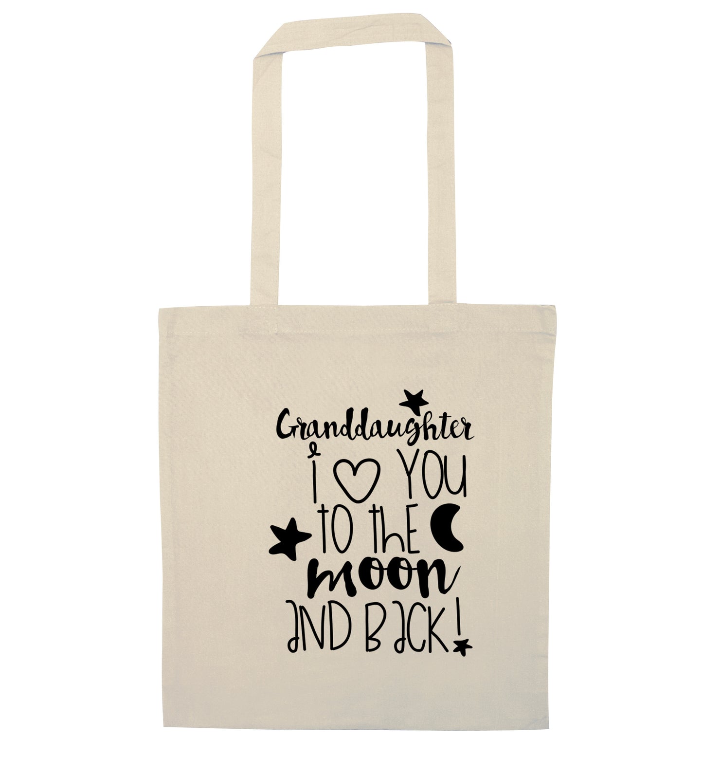 Granddaughter I love you to the moon and back natural tote bag
