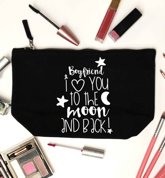 Boyfriend I love you to the moon and back black makeup bag